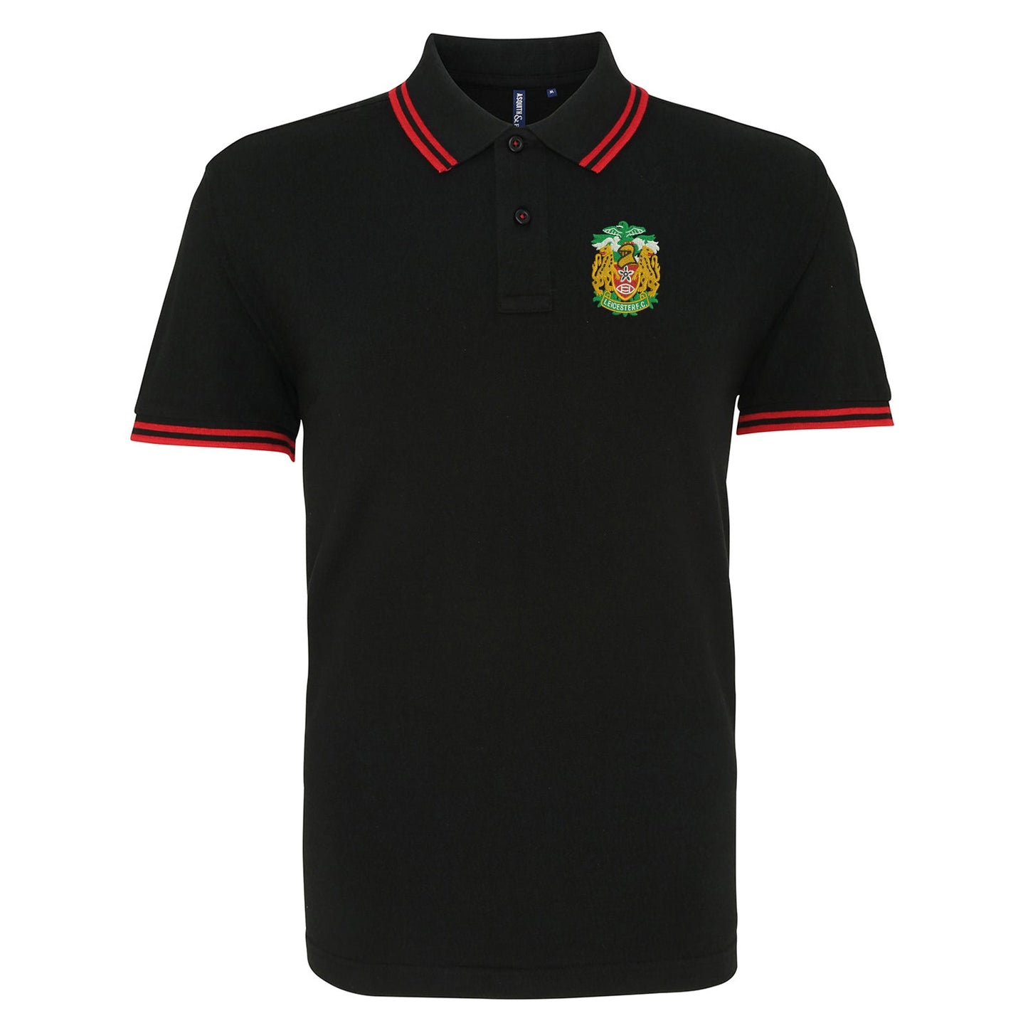 Retro Leicester FC Rugby 1990s Embroidered Tipped Polo Shirt