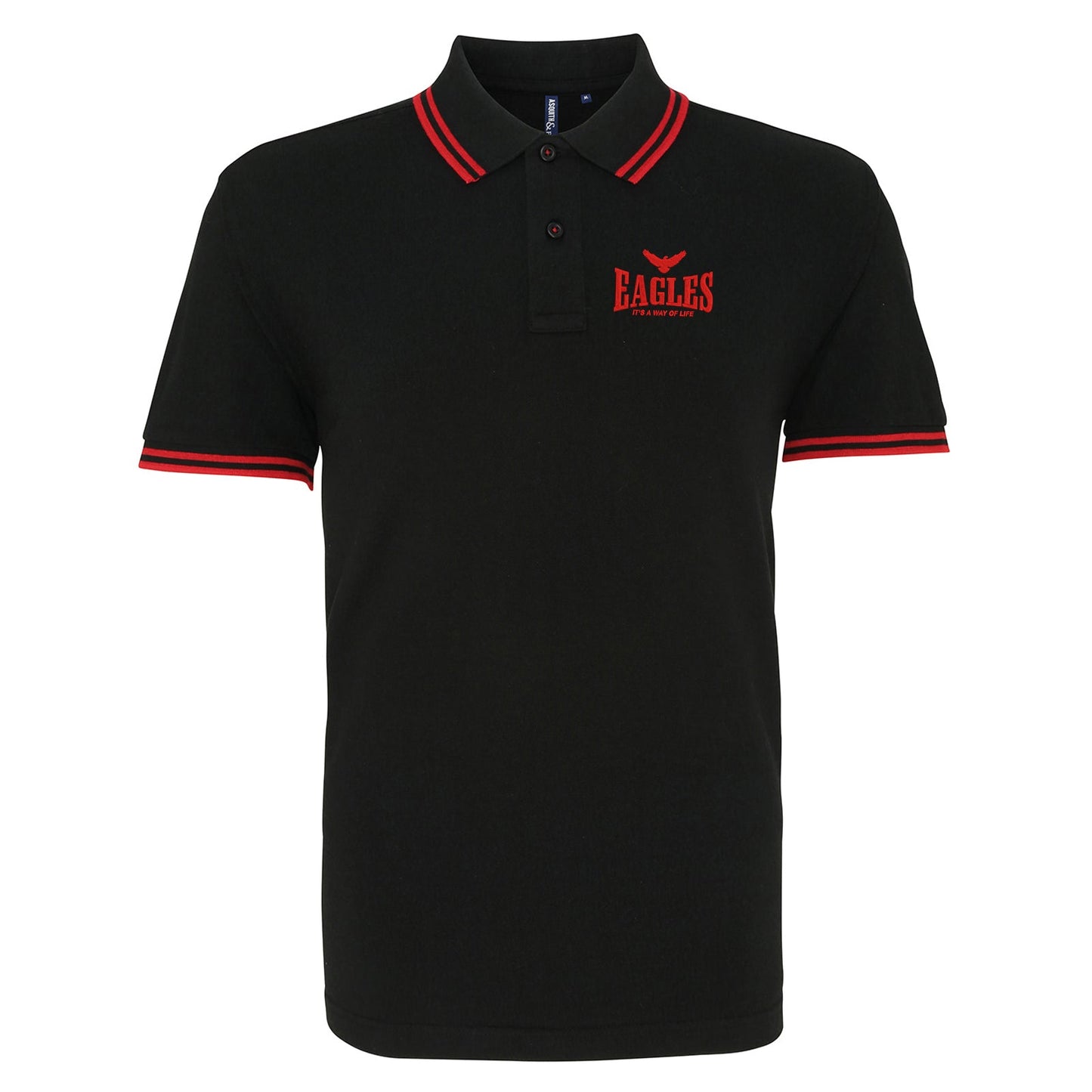 Eagles It's a Way of Life Embroidered Tipped Polo Shirt