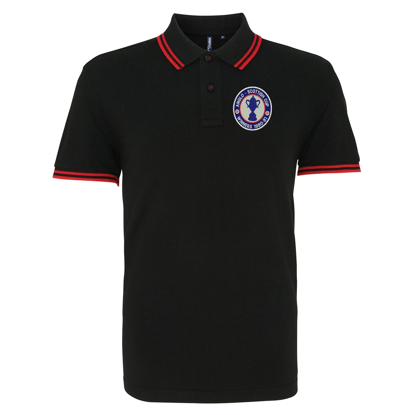 Retro Chesterfield Anglo-Scottish Cup Winners 1981 Embroidered Tipped Polo Shirt