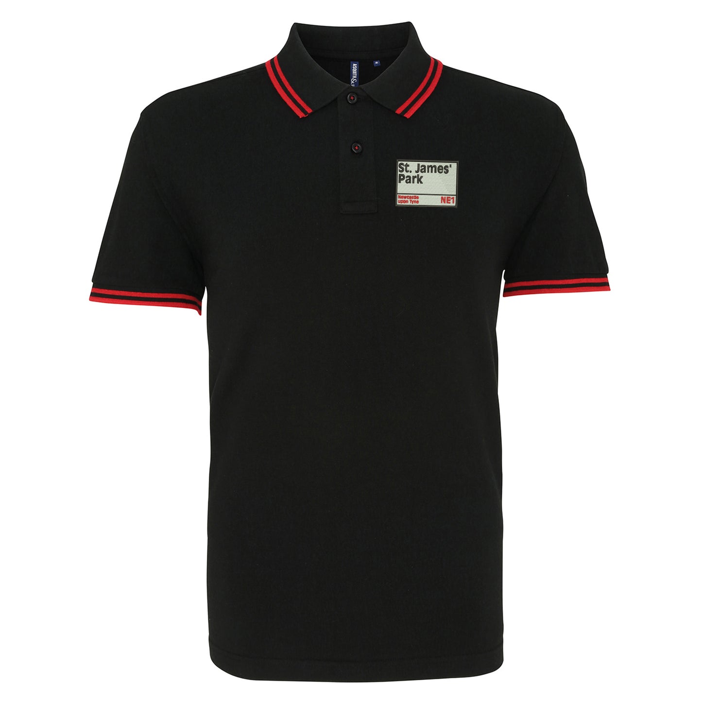 St James' Park NE1 Embroidered Tipped Polo Shirt