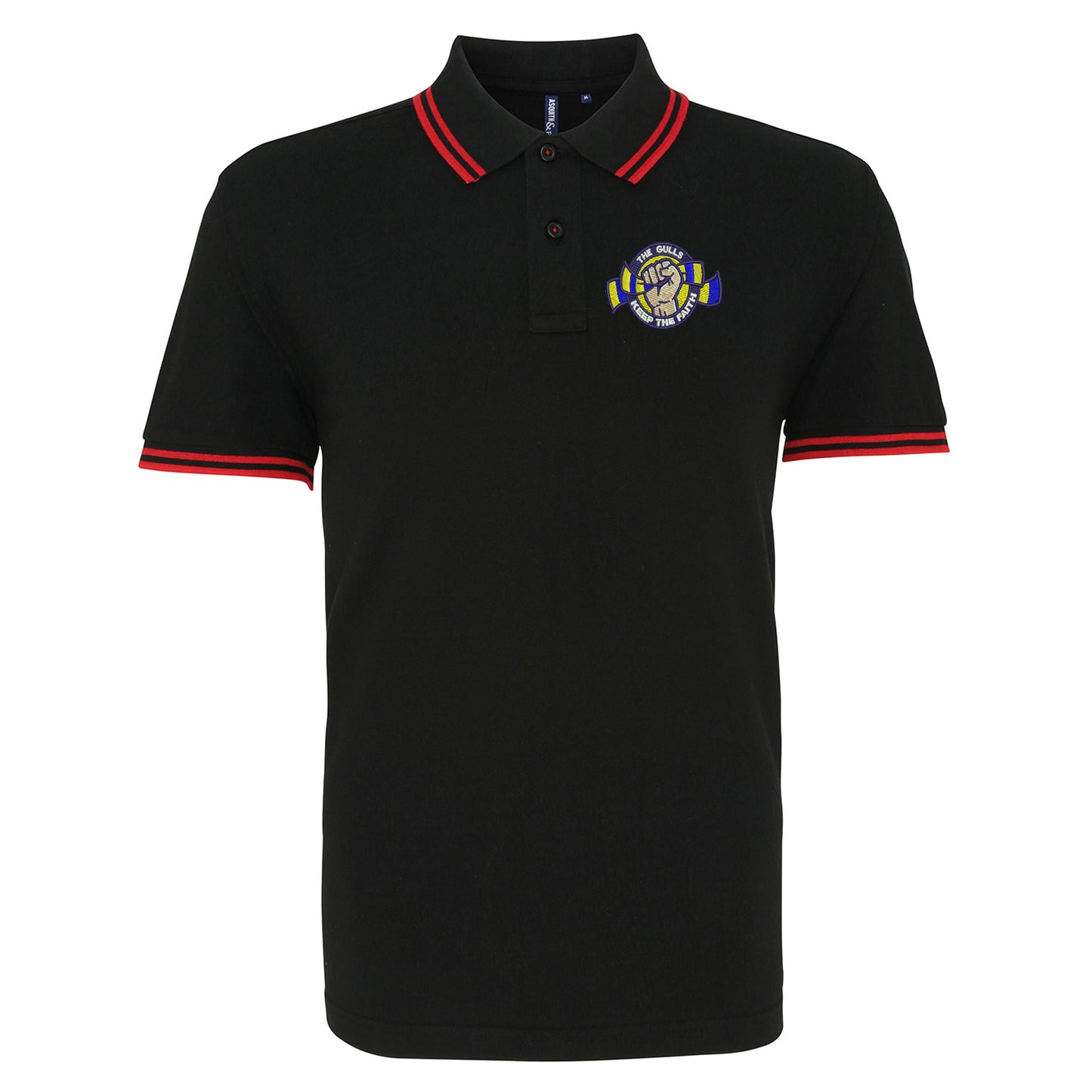 The Gulls Keep The Faith Embroidered Tipped Polo Shirt