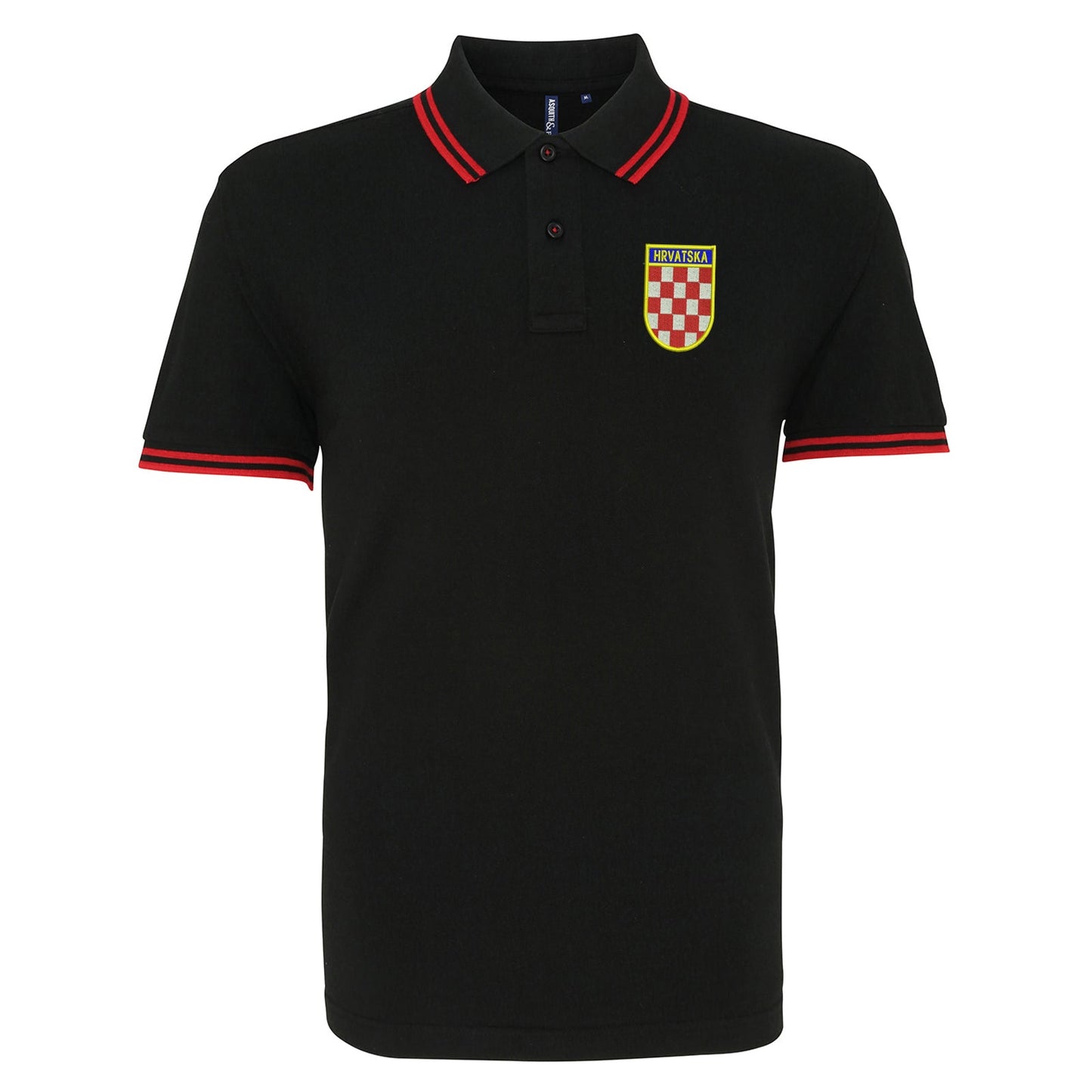Retro Croatia 1960s Embroidered Tipped Polo Shirt
