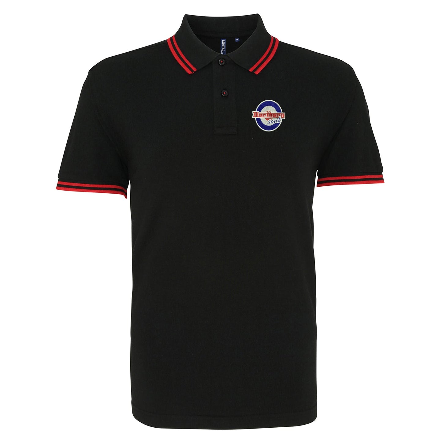 Northern Soul Roundel Embroidered Tipped Polo Shirt