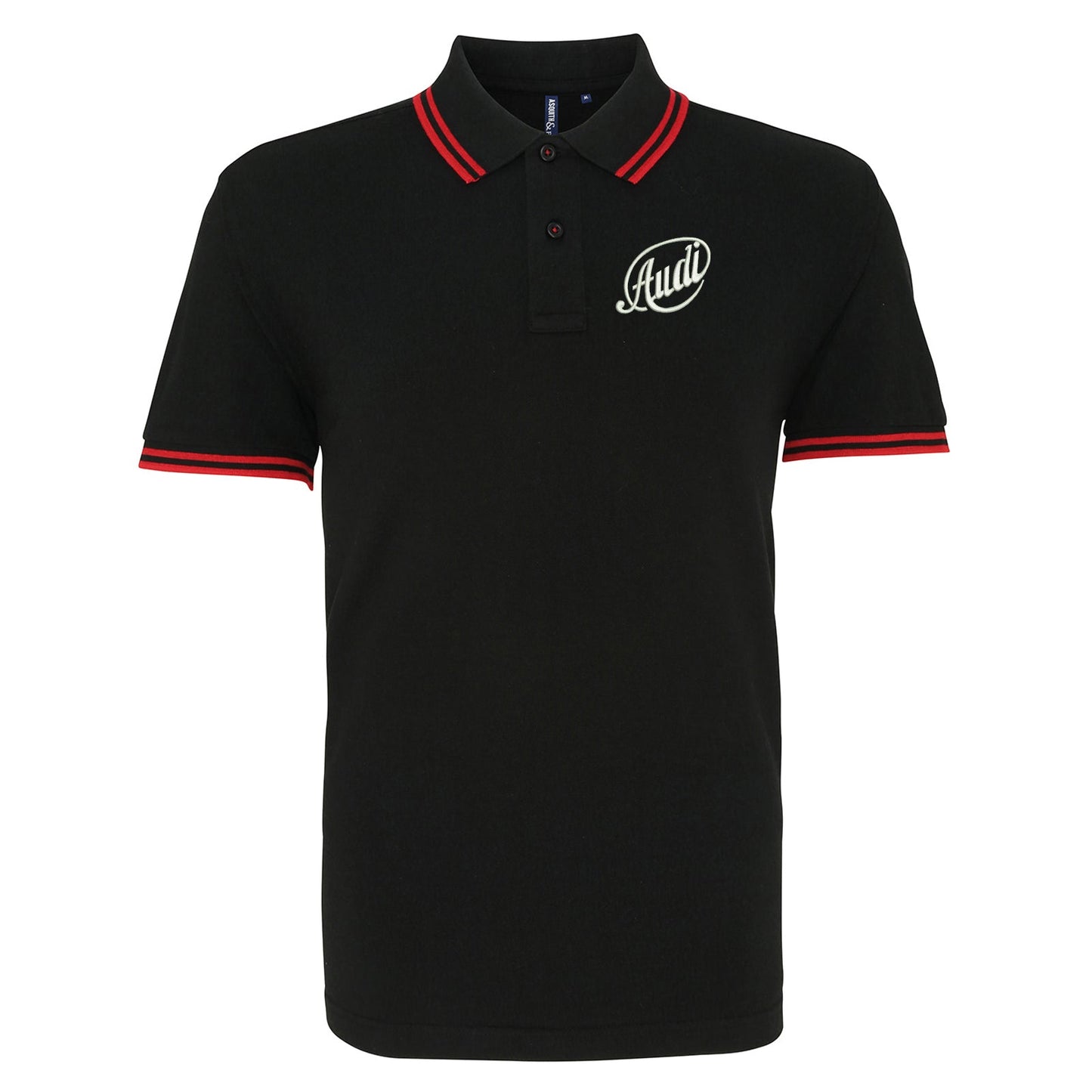 Retro Audi 1909 Embroidered Tipped Polo Shirt