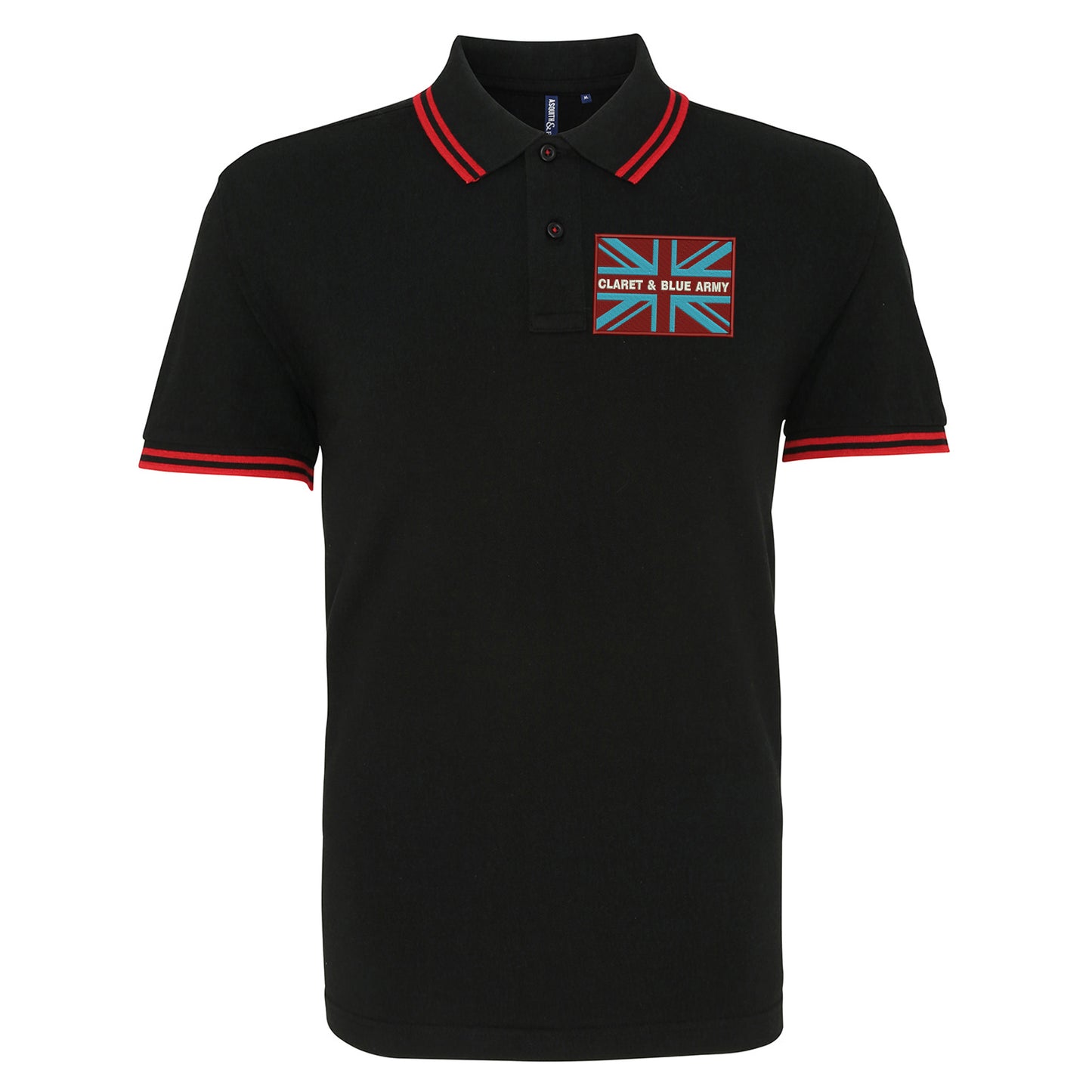 Claret & Blue Army Coloured Union Jack Polo Shirt