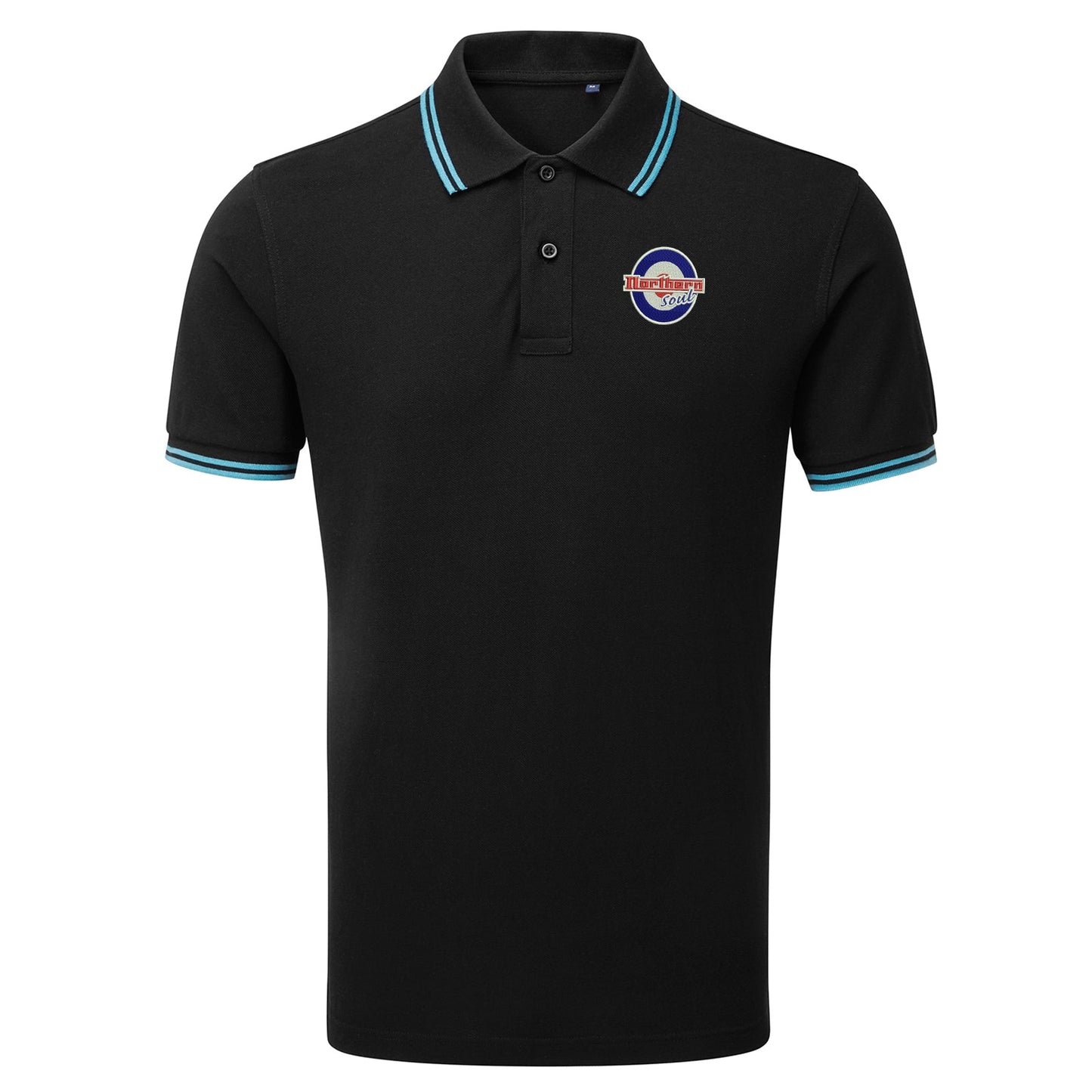 Northern Soul Roundel Embroidered Tipped Polo Shirt