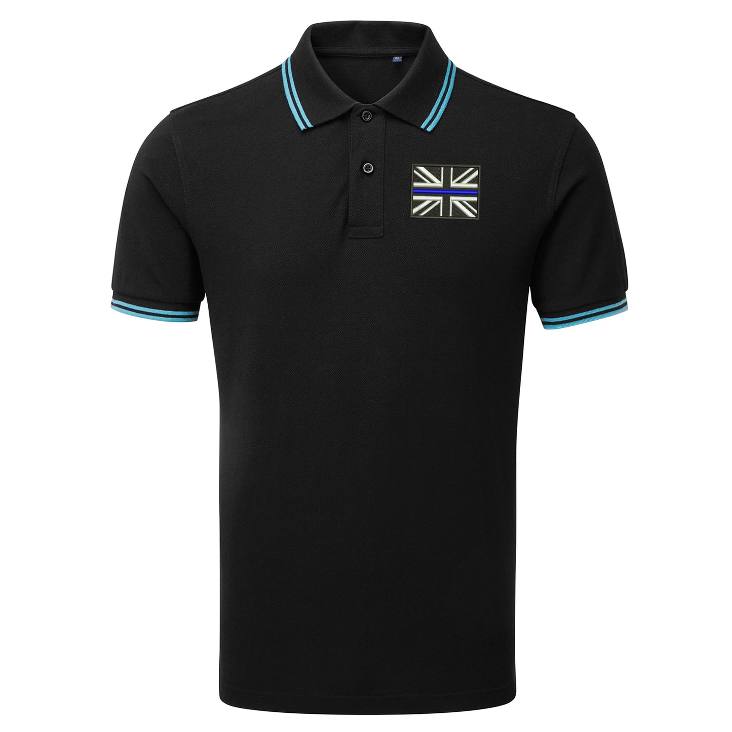 Thin Blue Line Union Jack Embroidered Tipped Polo Shirt