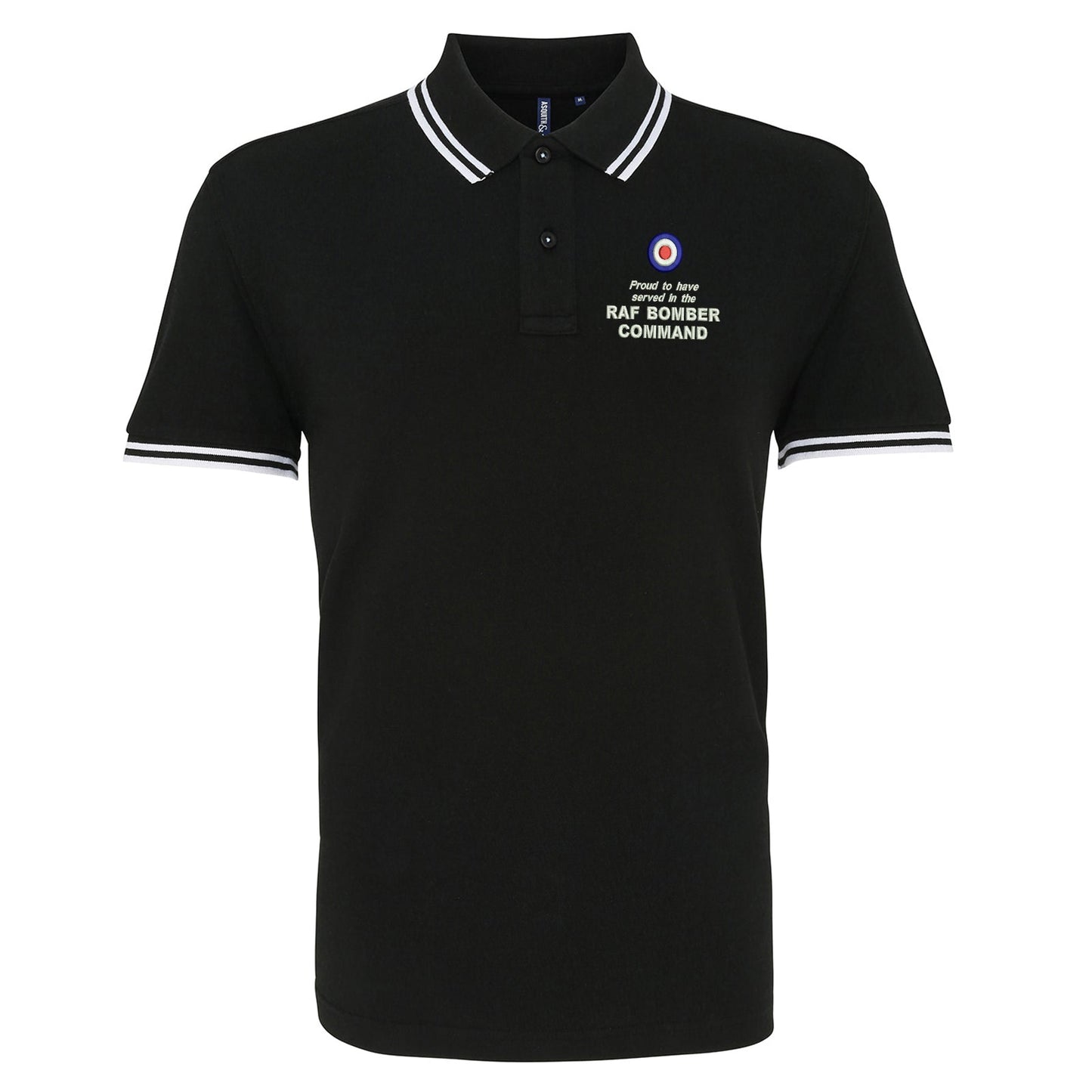 Proud to Have Served in The RAF Bomber Command Embroidered Tipped Polo Shirt