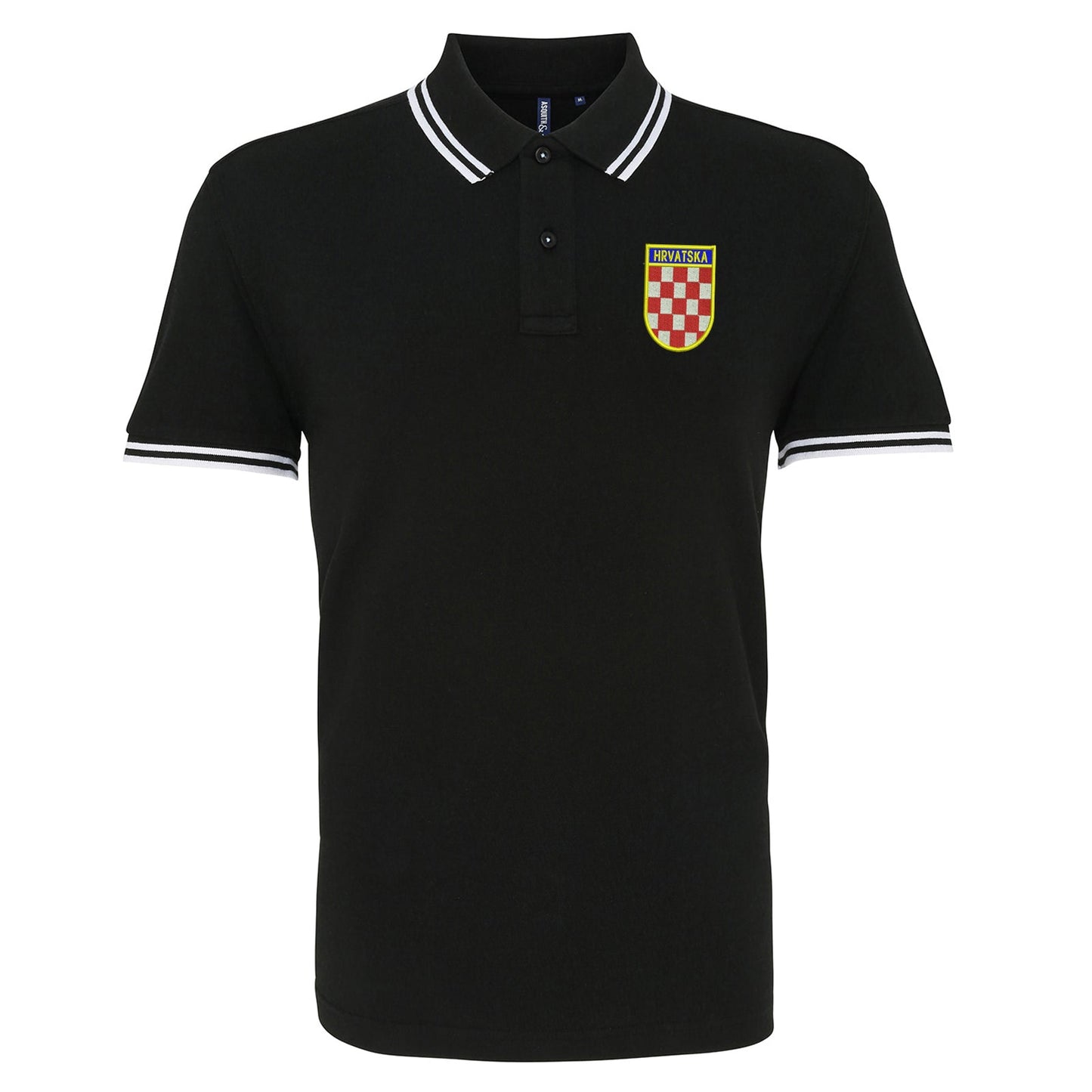 Retro Croatia 1960s Embroidered Tipped Polo Shirt