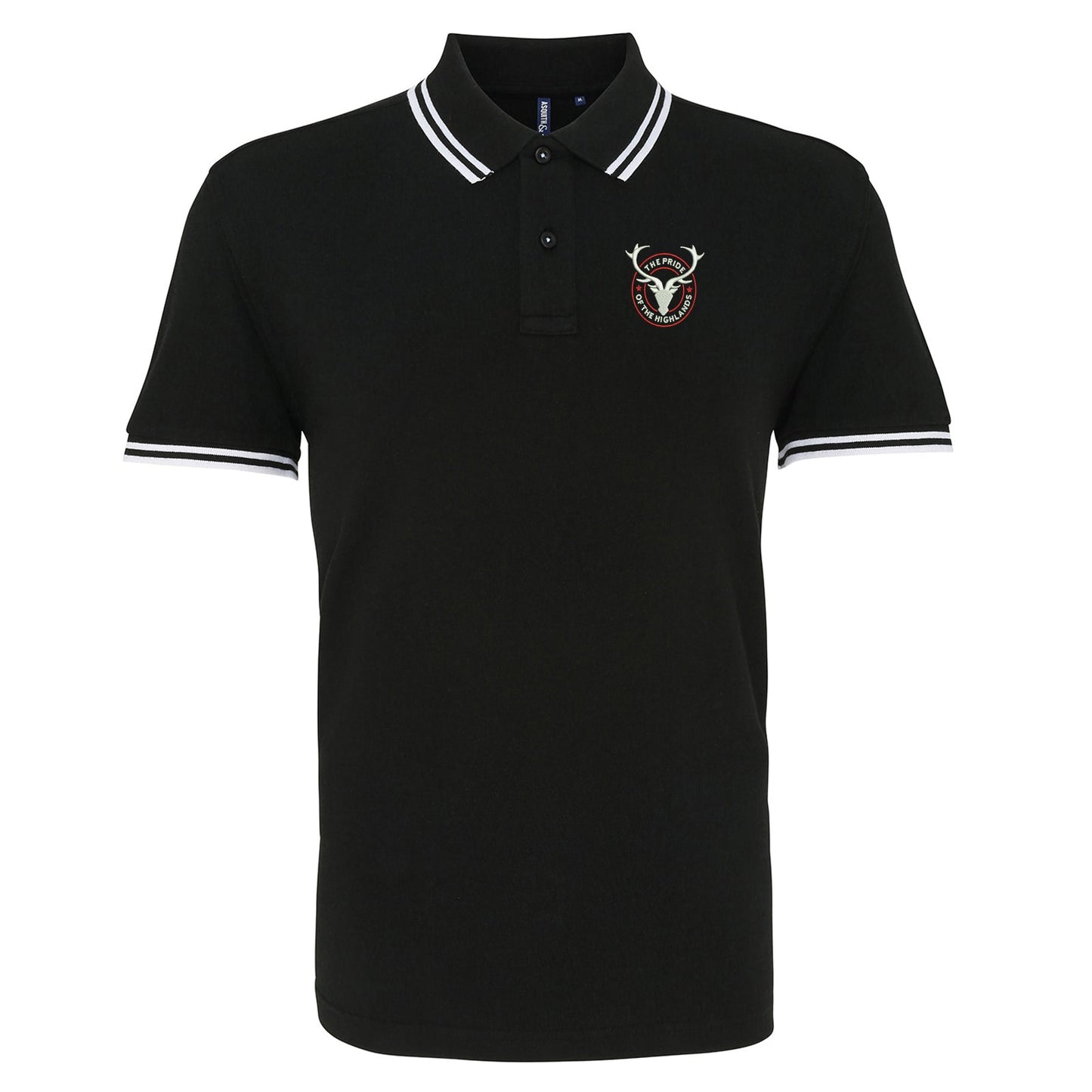 The Pride of The Highlands Embroidered Tipped Polo Shirt