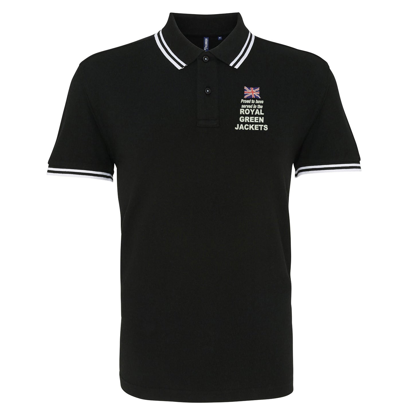 Proud to Have Served in The Royal Green Jackets Embroidered Tipped Polo Shirt