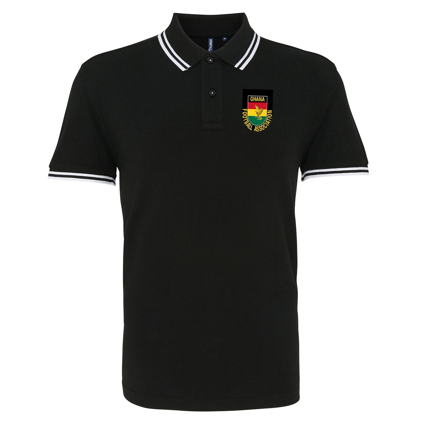 Retro Ghana 1966 Embroidered Tipped Polo Shirt
