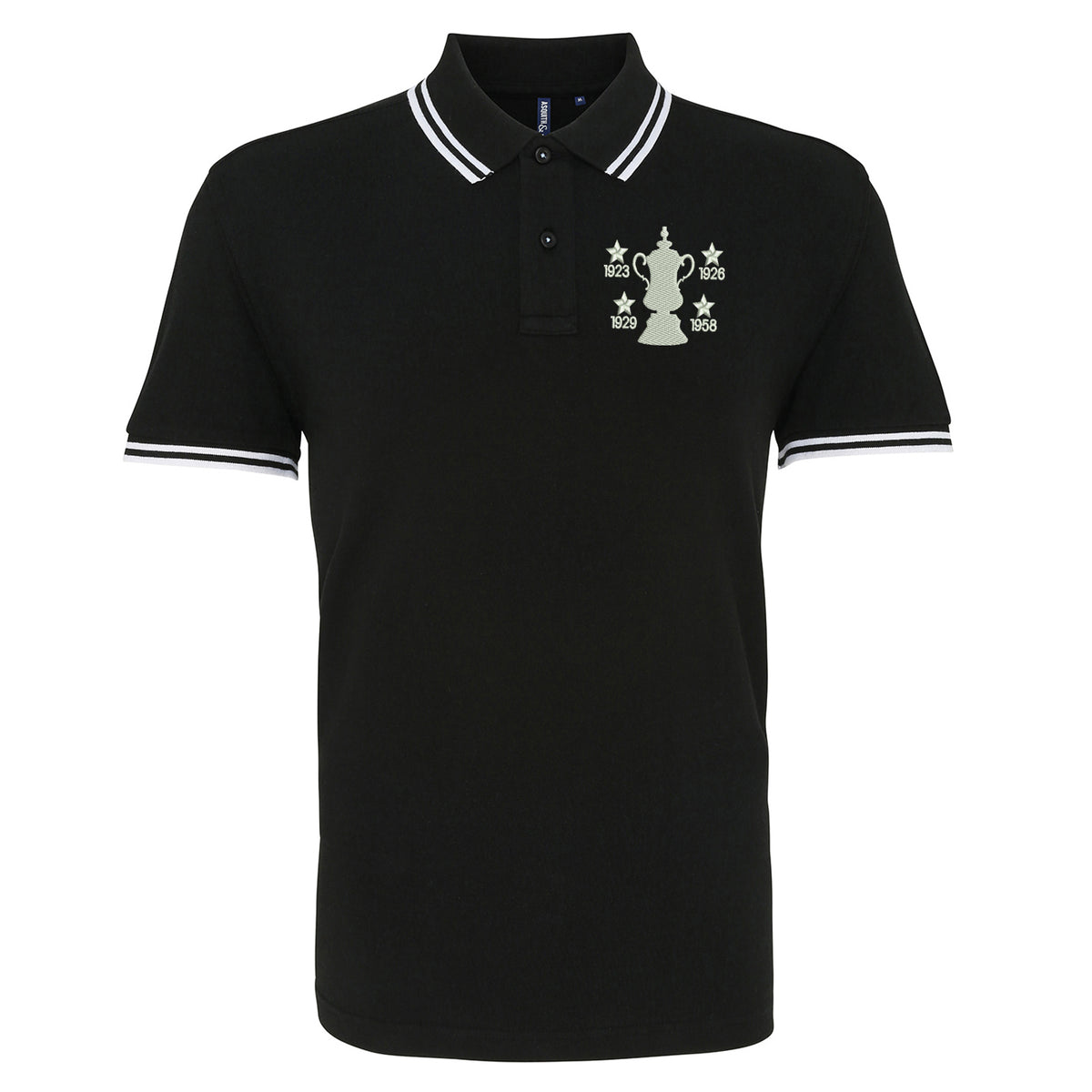 Retro Bolton Four Time Cup Winners Tipped Polo Shirt