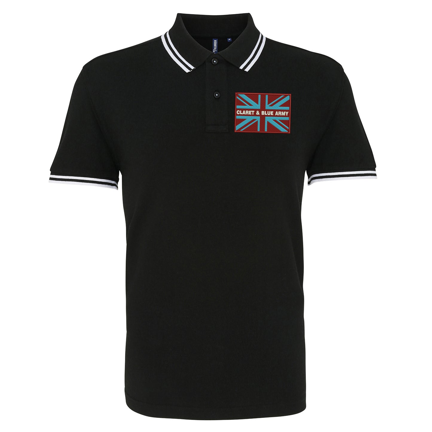 Claret & Blue Army Coloured Union Jack Polo Shirt