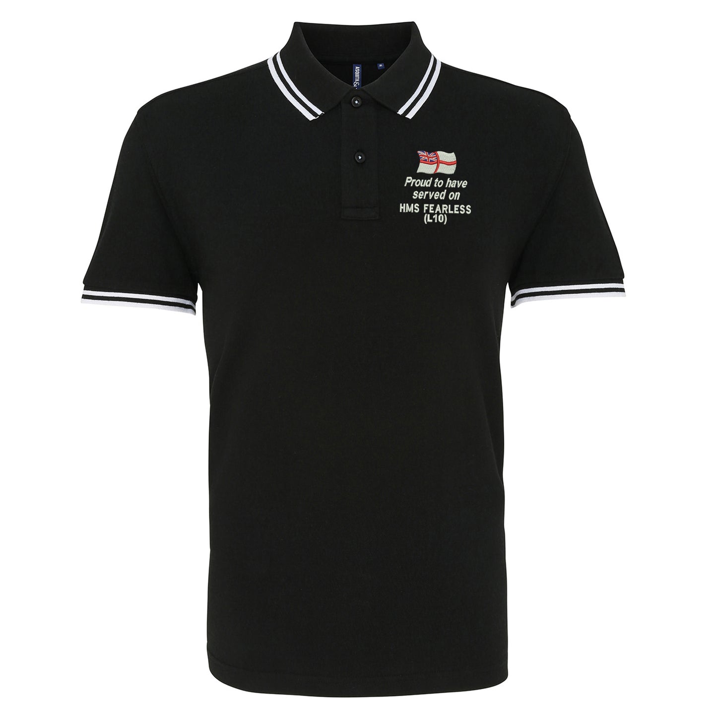 Proud to Have Served on HMS Fearless (L10) Tipped Polo Shirt