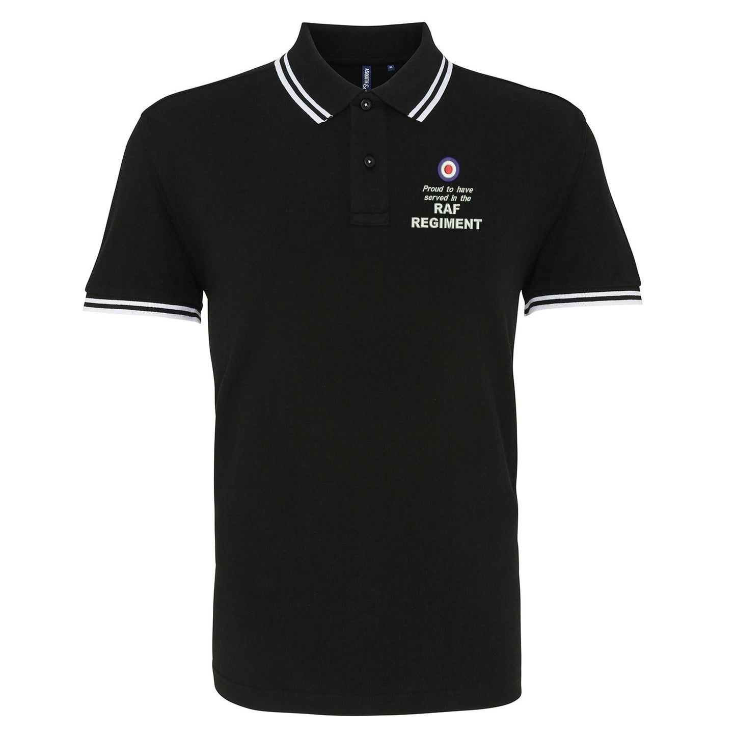 Proud to Have Served in The RAF Regiment Embroidered Tipped Polo Shirt