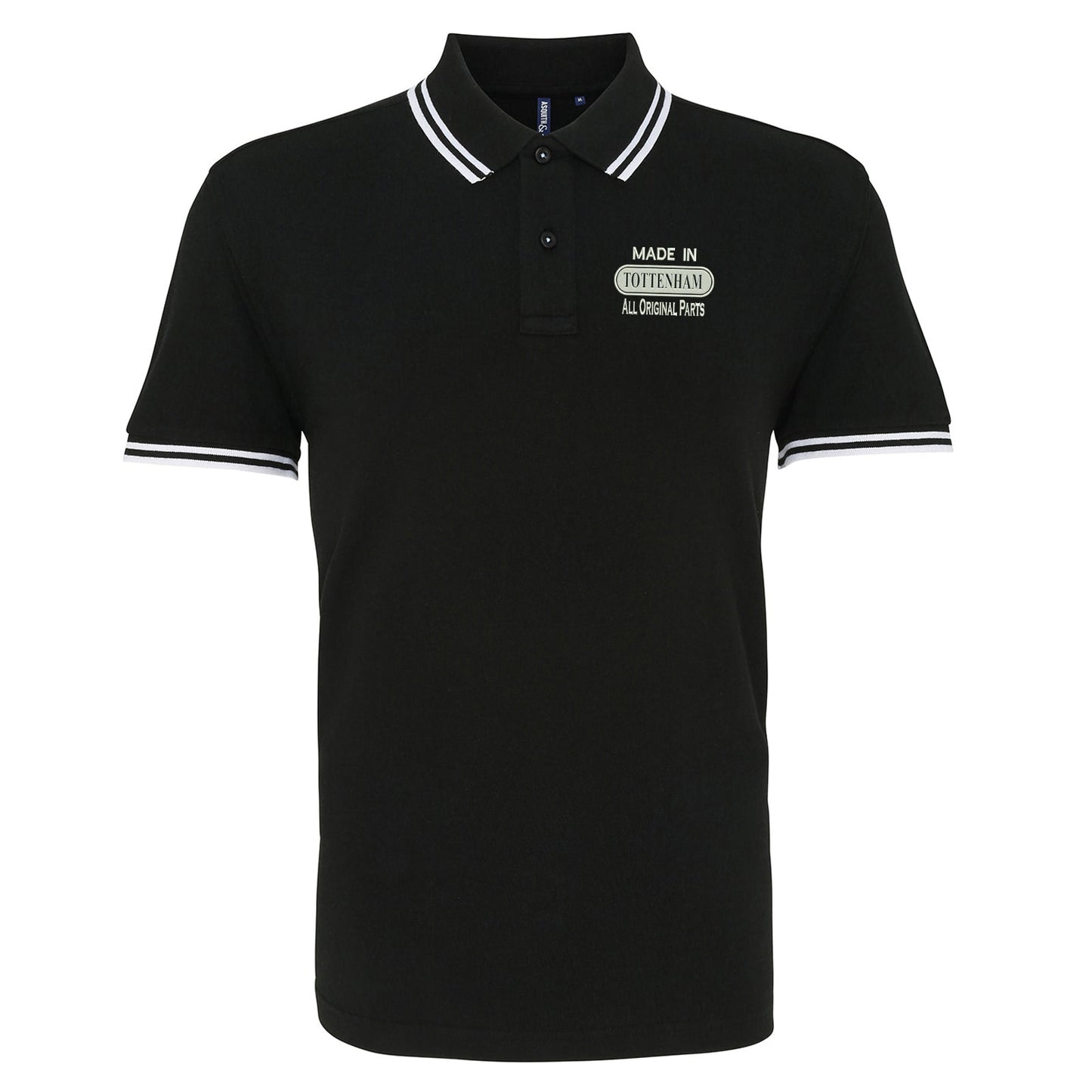 Made in Tottenham All Original Parts Embroidered Tipped Polo Shirt