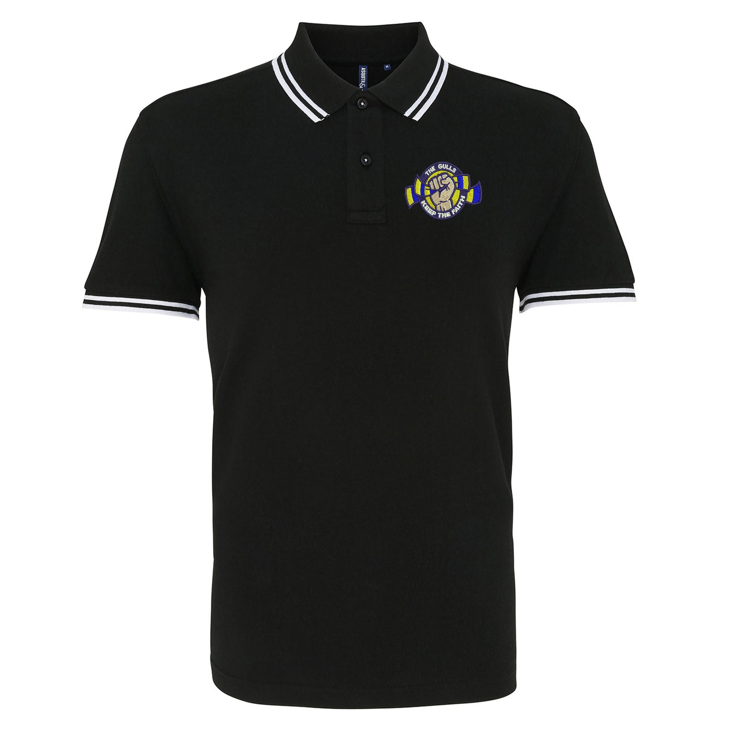 The Gulls Keep The Faith Embroidered Tipped Polo Shirt