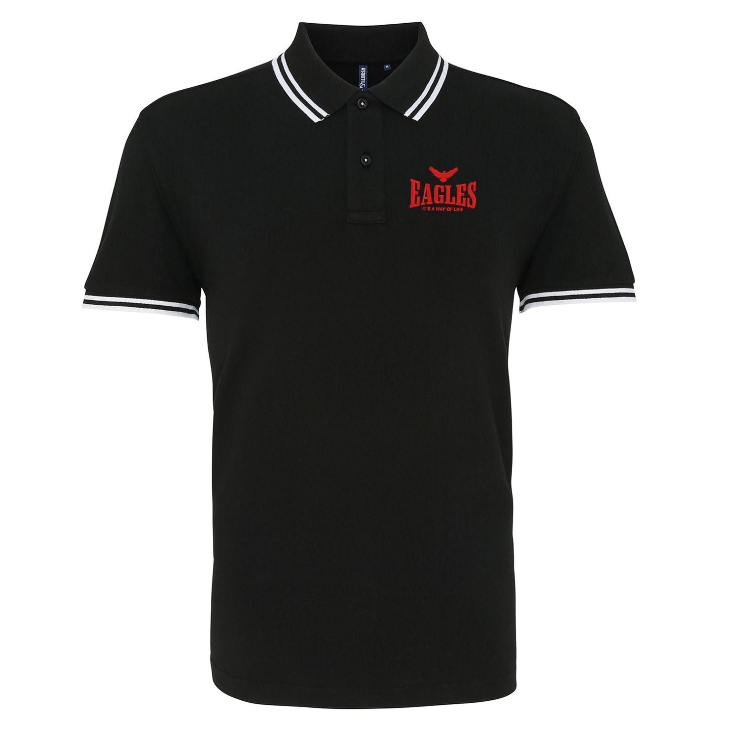 Eagles It's a Way of Life Embroidered Tipped Polo Shirt