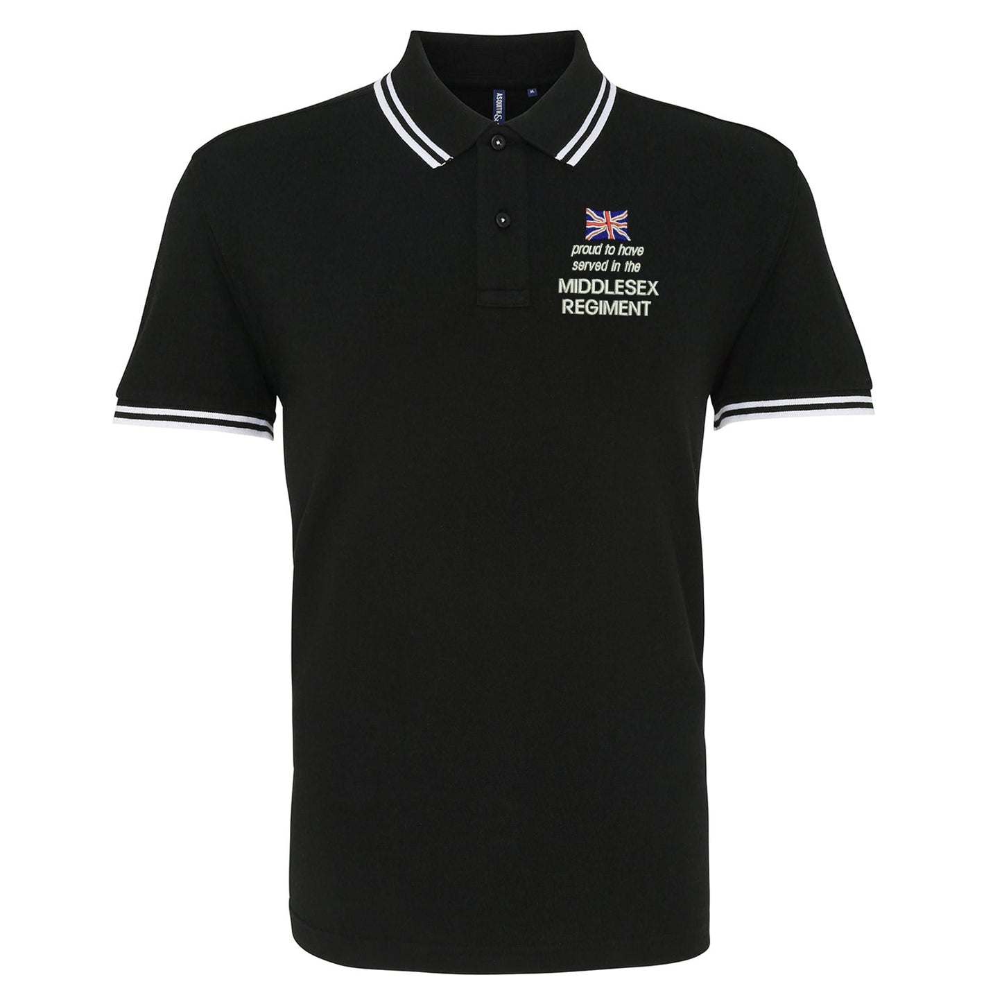 Proud to Have Served in The Middlesex Regiment Embroidered Tipped Polo Shirt
