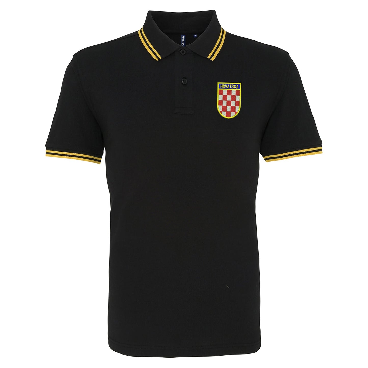 Retro Croatia 1960s Embroidered Tipped Polo Shirt