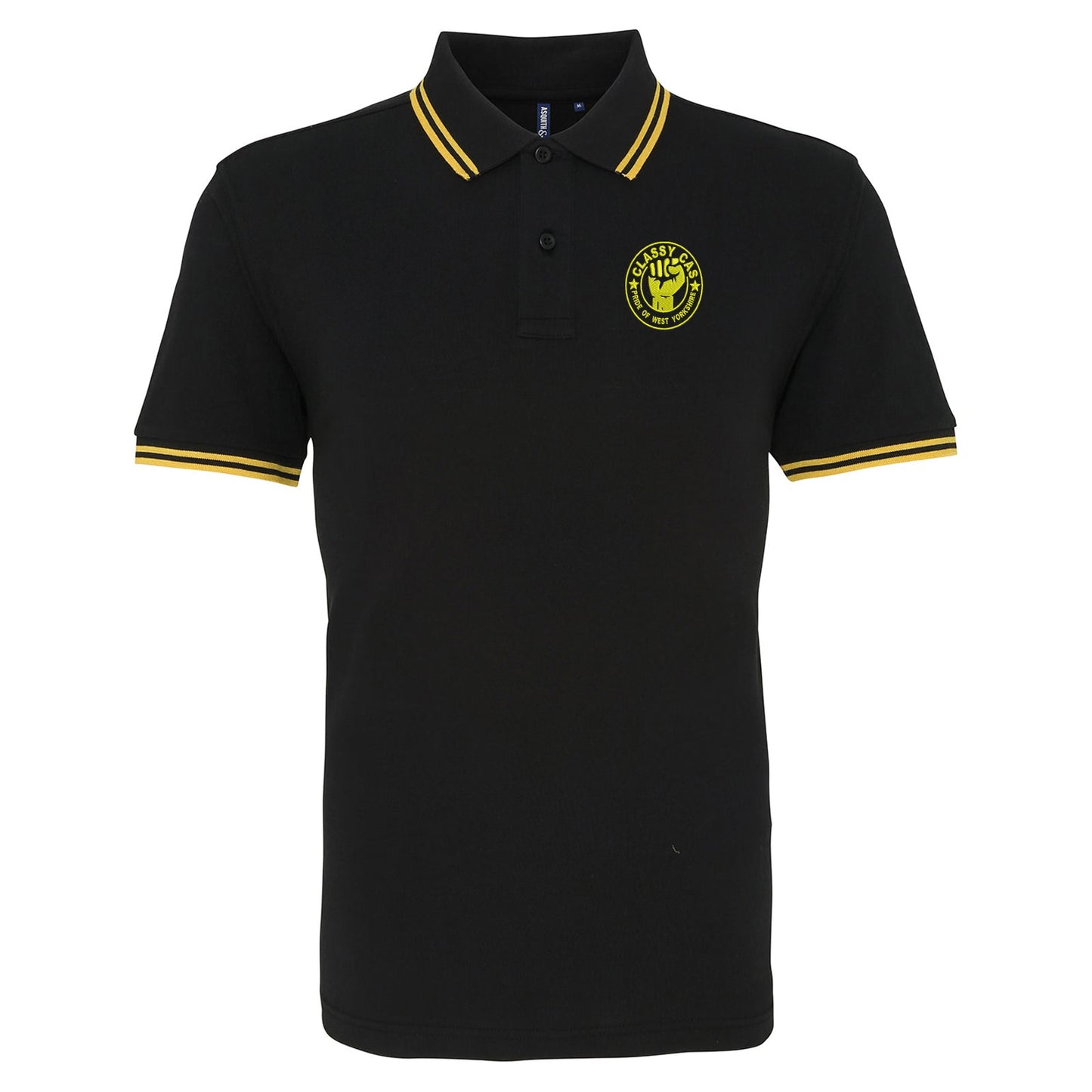 Classy Cas Pride of West Yorkshire Embroidered Tipped Polo Shirt