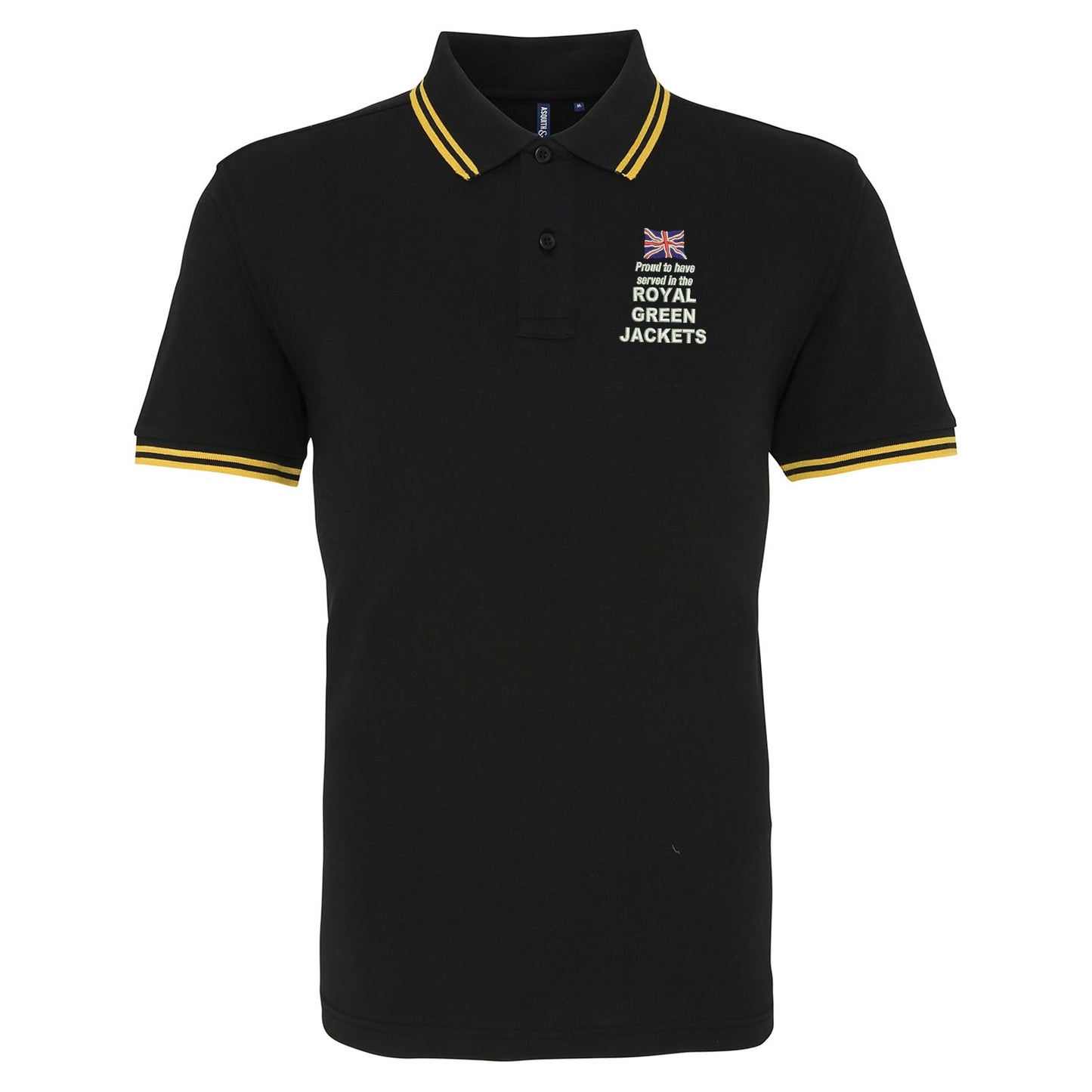Proud to Have Served in The Royal Green Jackets Embroidered Tipped Polo Shirt