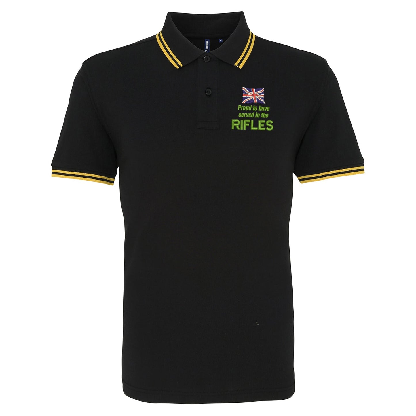 Proud to Have Served in The Rifles Embroidered Tipped Polo Shirt