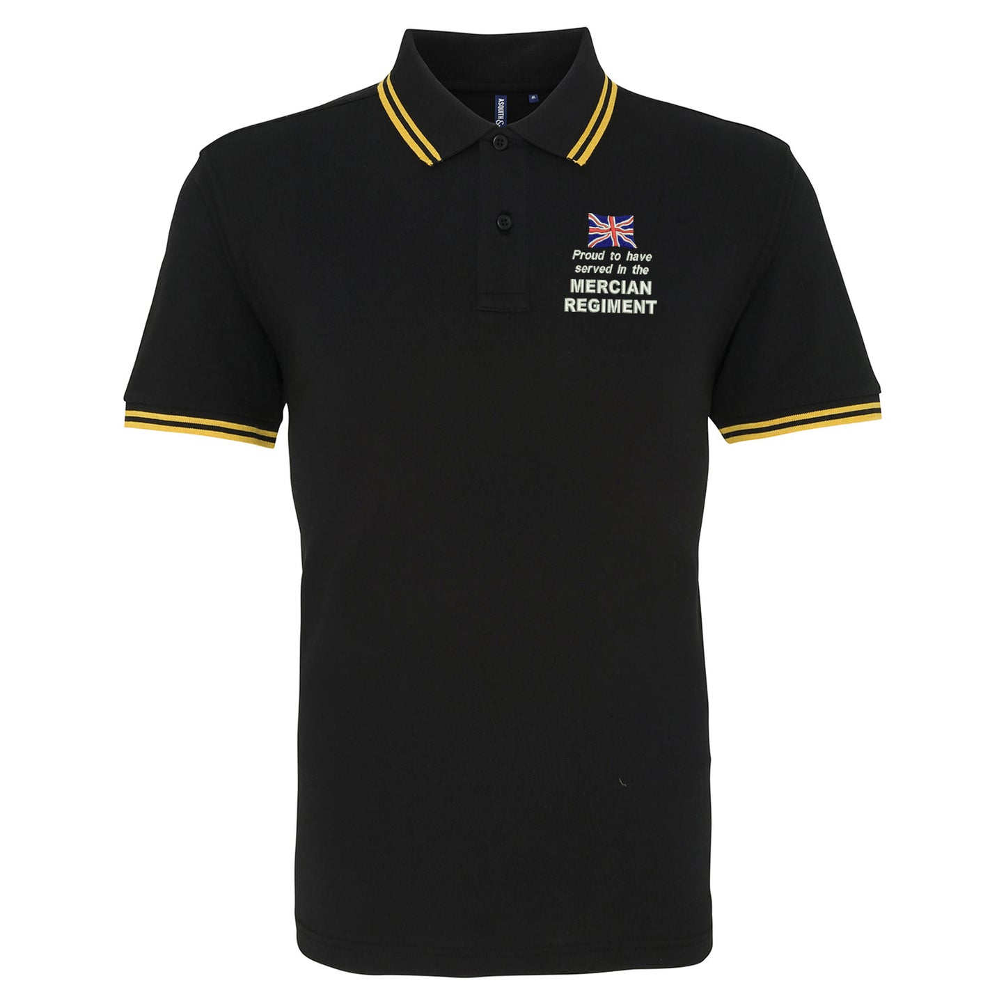 Proud to Have Served in The Mercian Regiment Embroidered Tipped Polo Shirt
