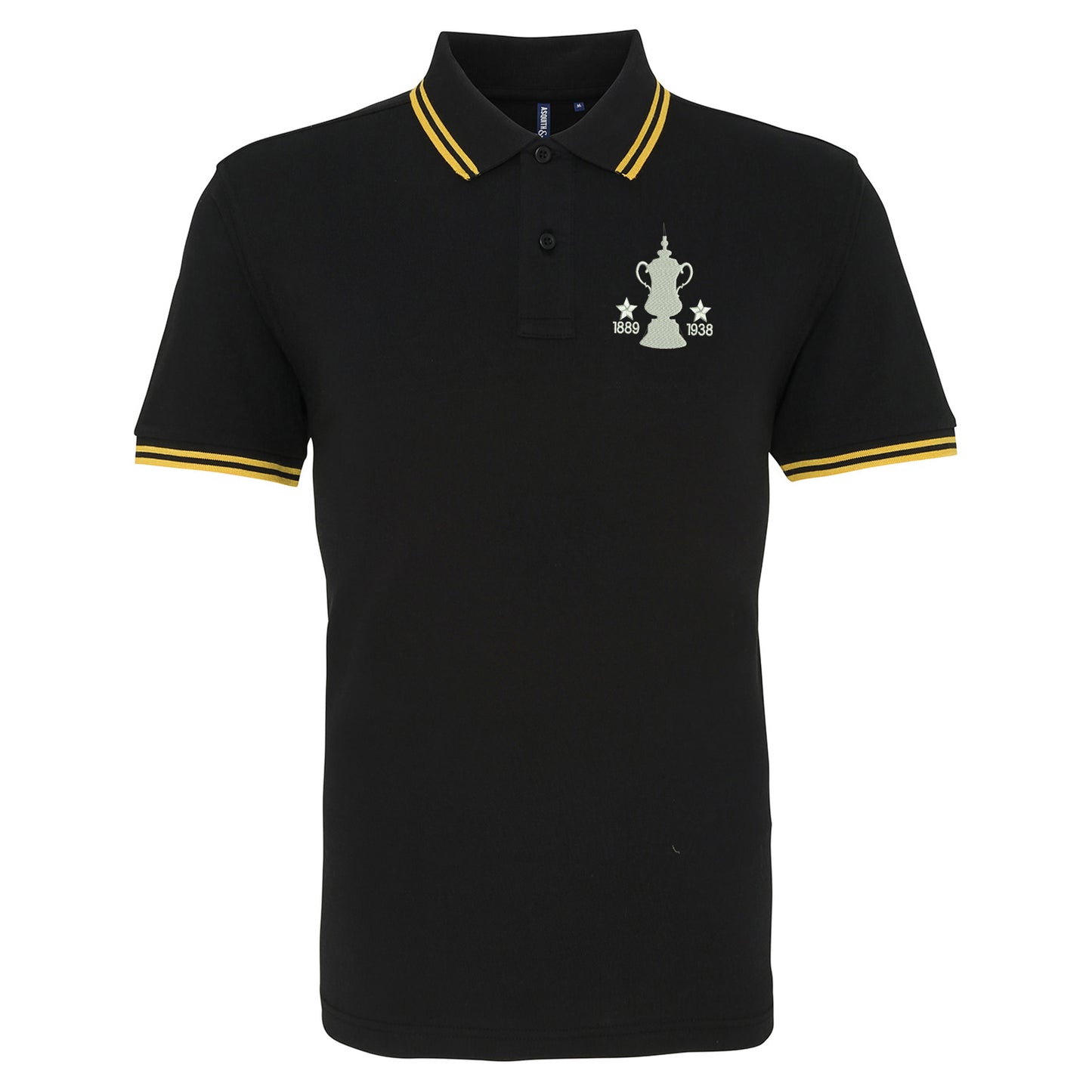 Retro Preston Two Time Cup Winners Embroidered Tipped Polo Shirt