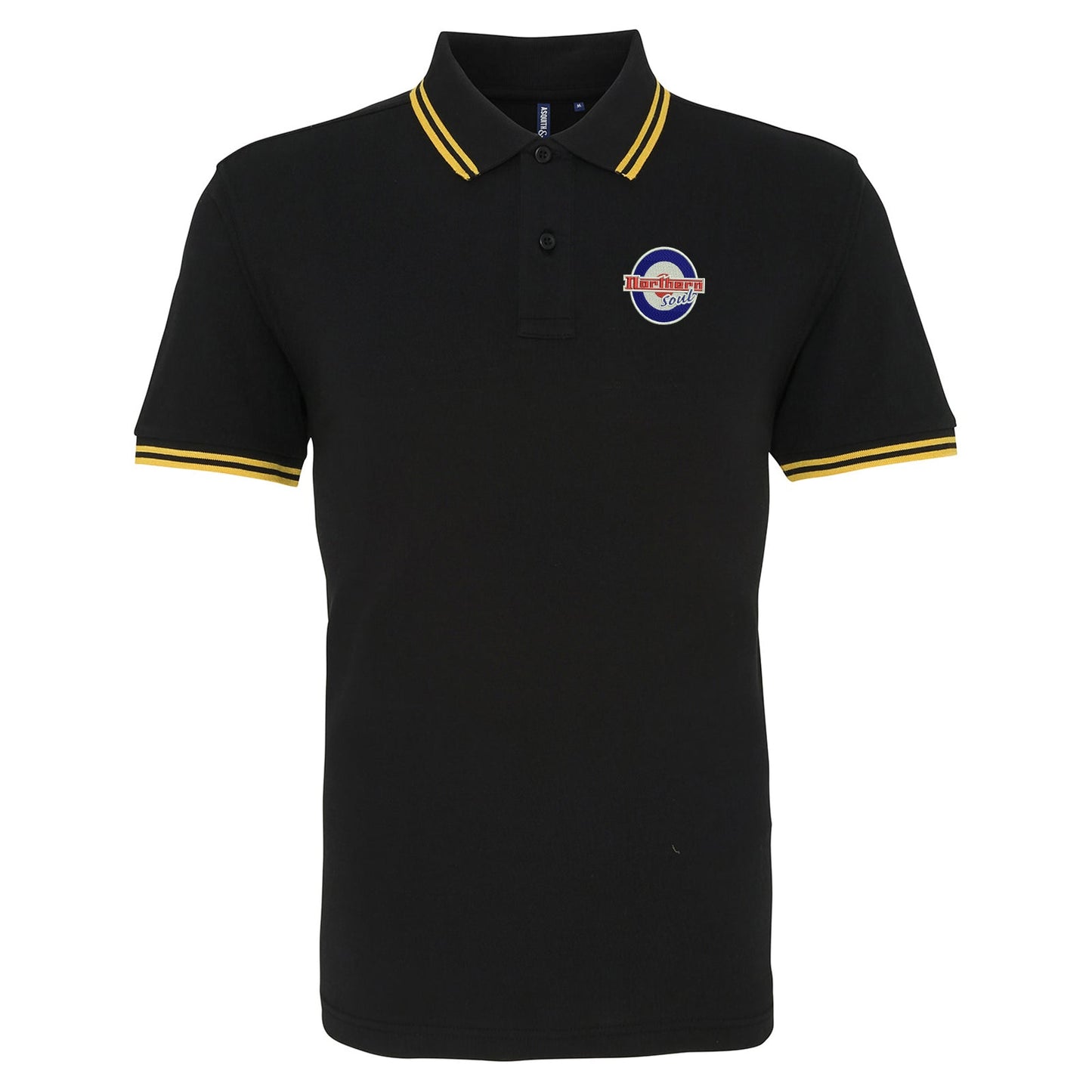 Northern Soul Roundel Embroidered Tipped Polo Shirt