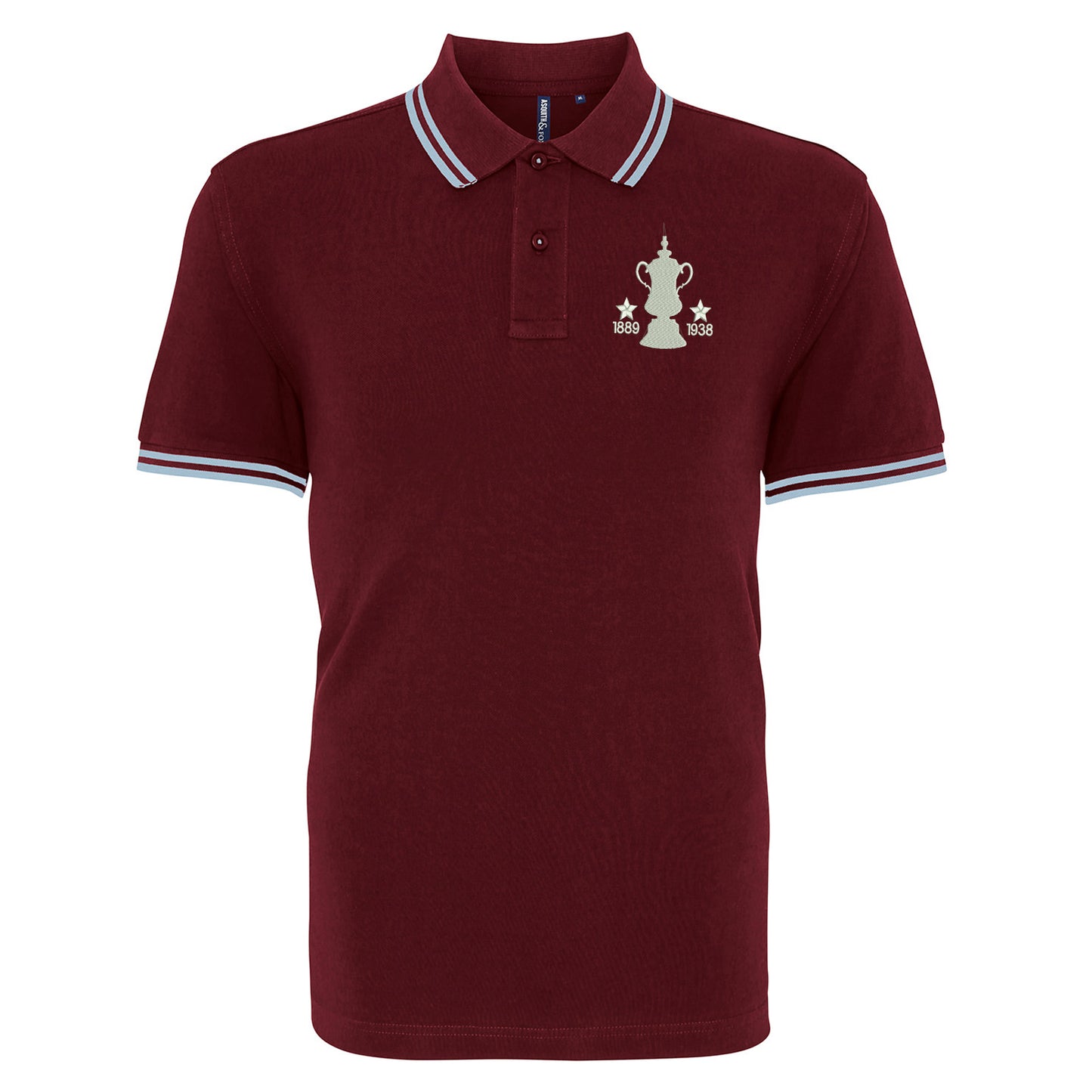 Retro Preston Two Time Cup Winners Embroidered Tipped Polo Shirt