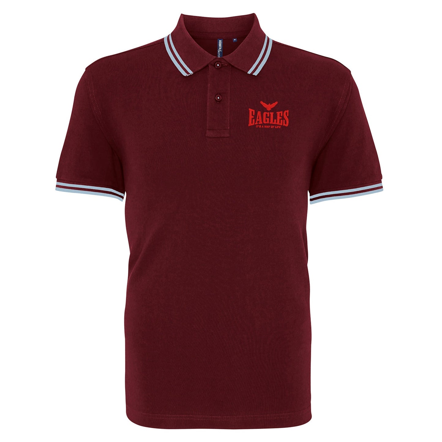 Eagles It's a Way of Life Embroidered Tipped Polo Shirt