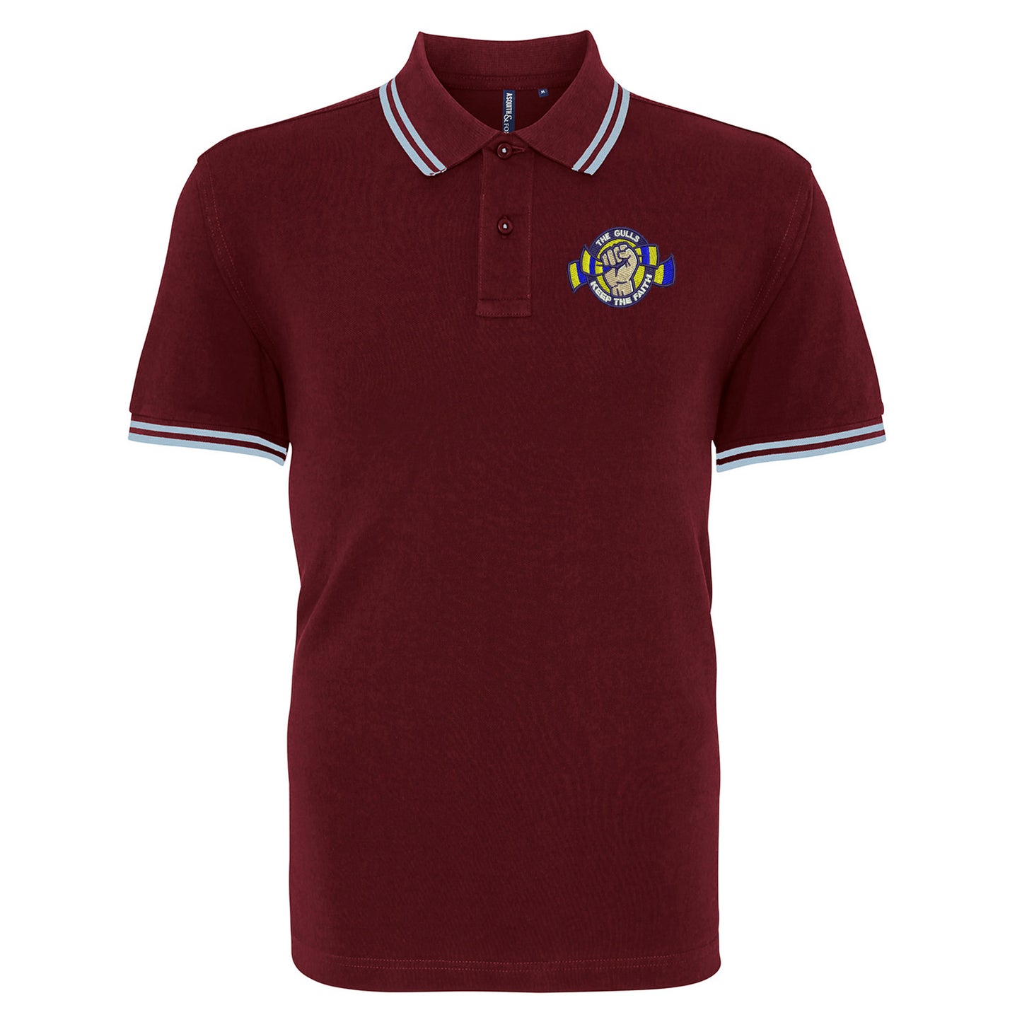 The Gulls Keep The Faith Embroidered Tipped Polo Shirt