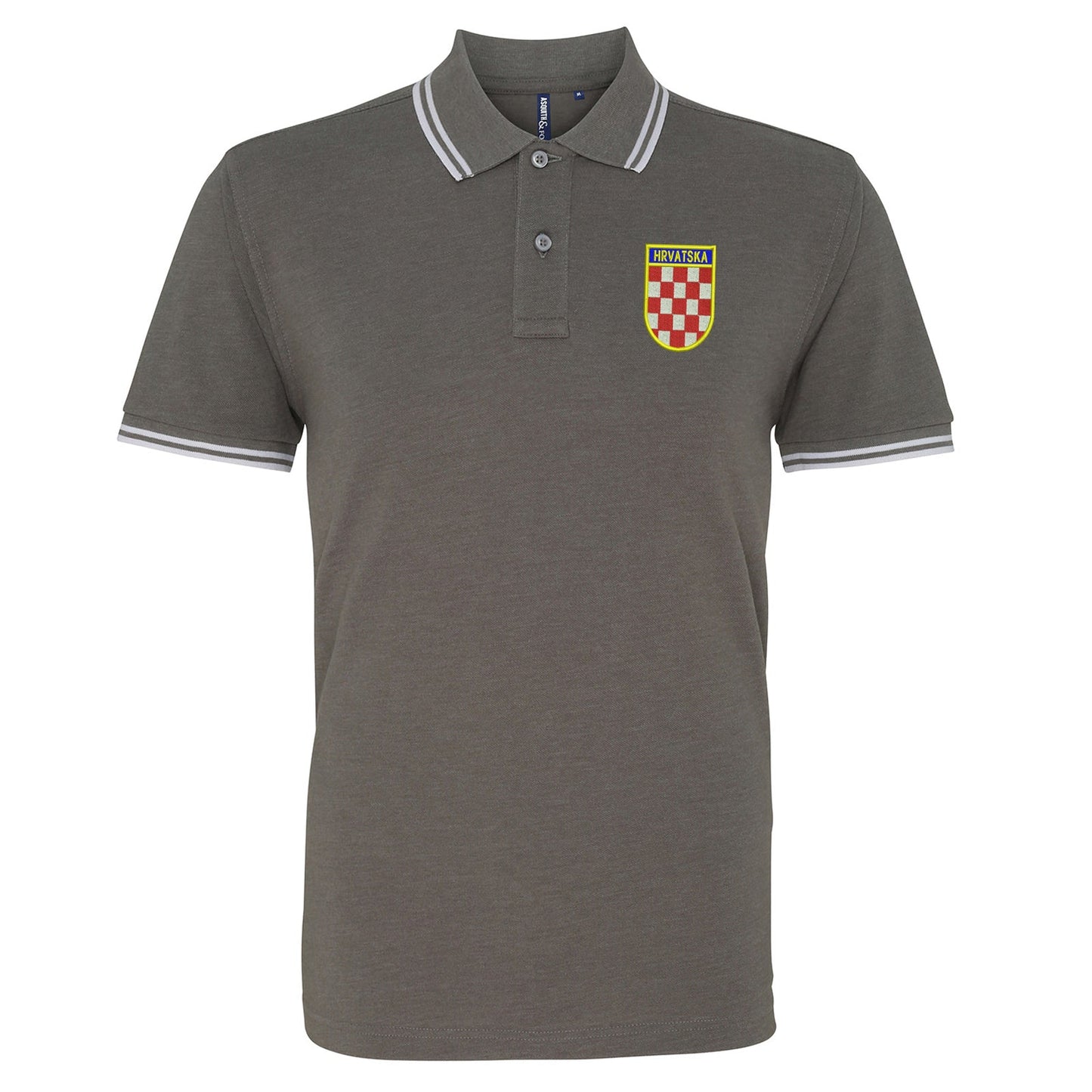 Retro Croatia 1960s Embroidered Tipped Polo Shirt