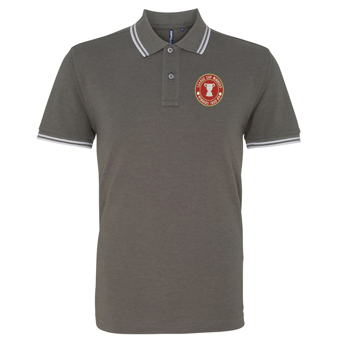 Retro Swindon Town Football League Cup Winners 1969 Embroidered Tipped Polo Shirt