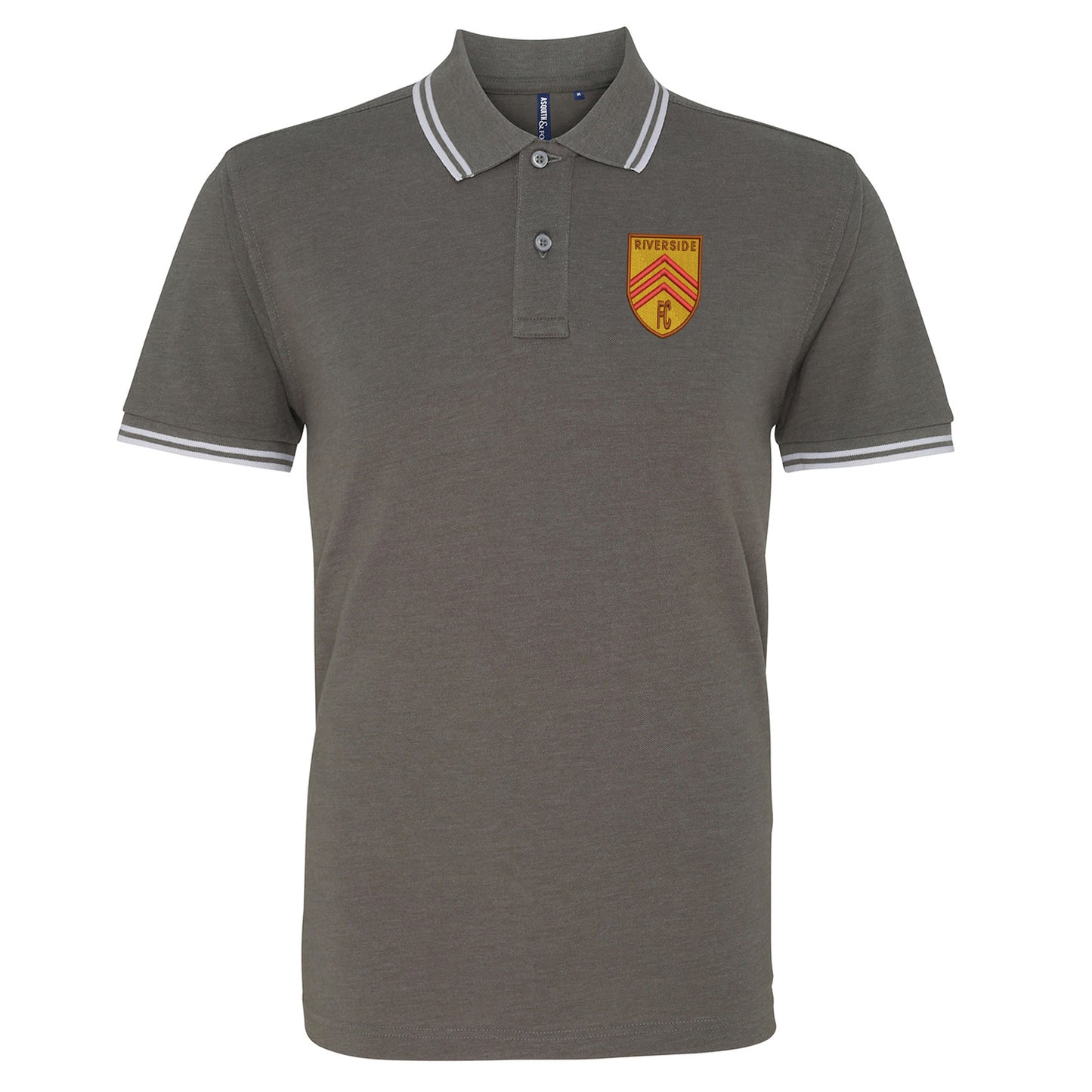 Retro Riverside FC Embroidered Tipped Polo Shirt