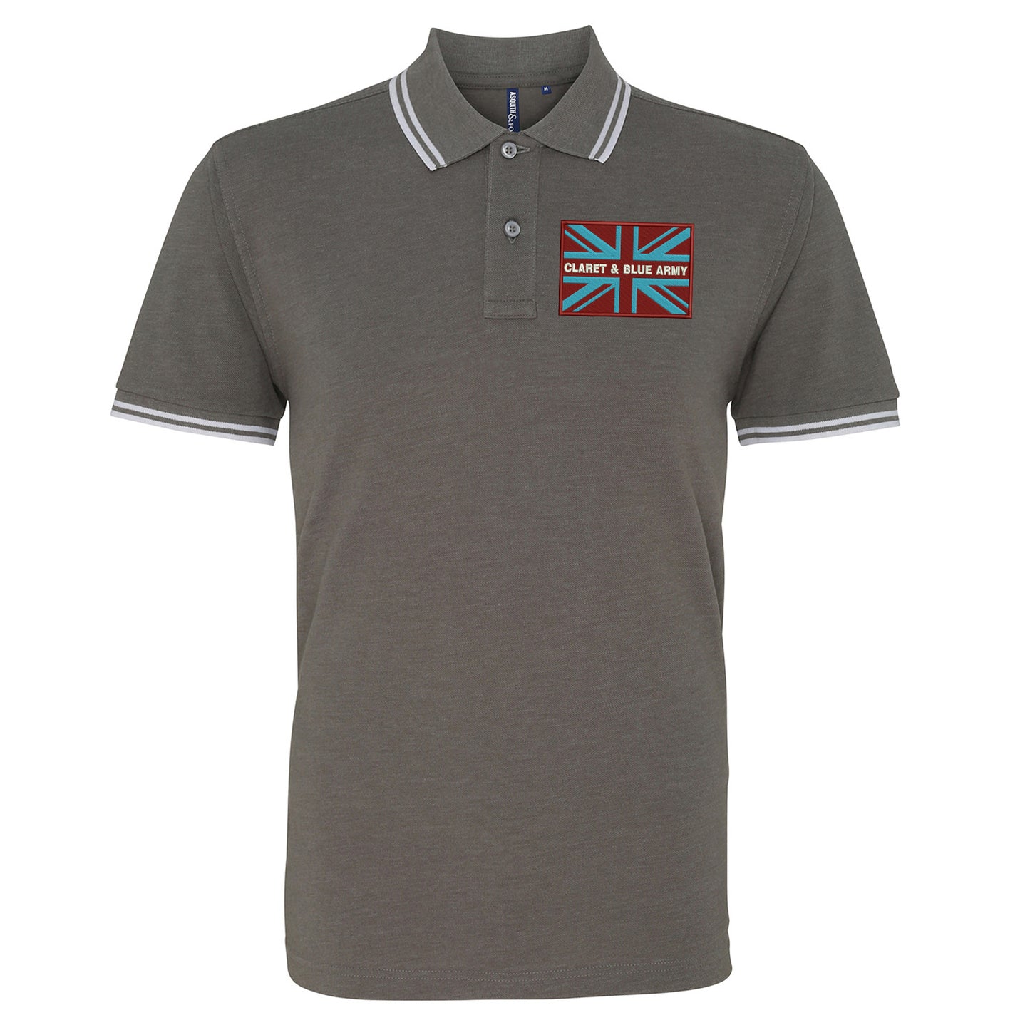 Claret & Blue Army Coloured Union Jack Polo Shirt