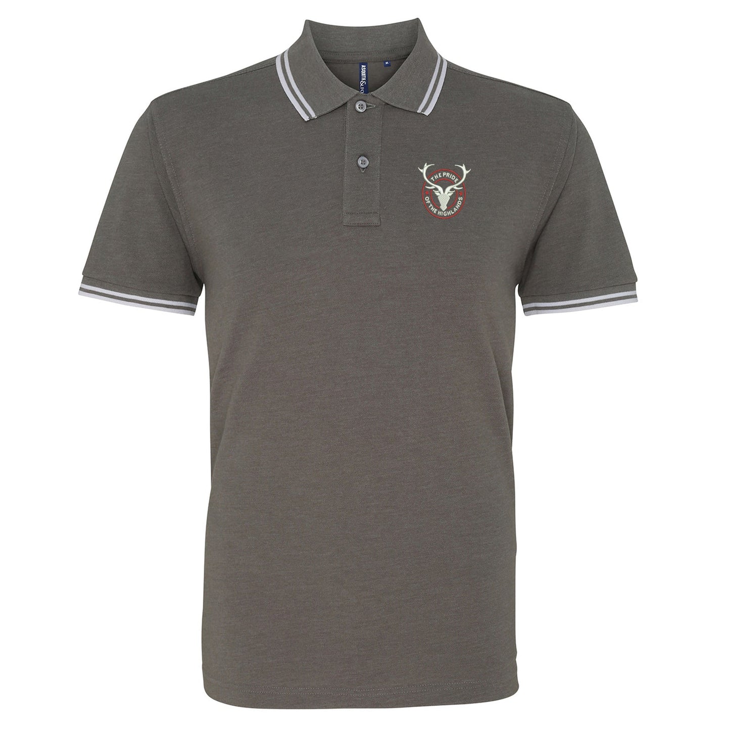 The Pride of The Highlands Embroidered Tipped Polo Shirt
