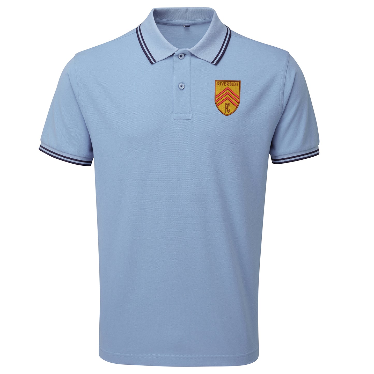 Retro Riverside FC Embroidered Tipped Polo Shirt