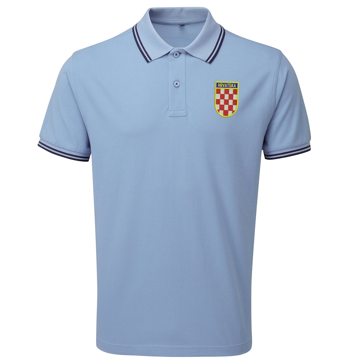 Retro Croatia 1960s Embroidered Tipped Polo Shirt