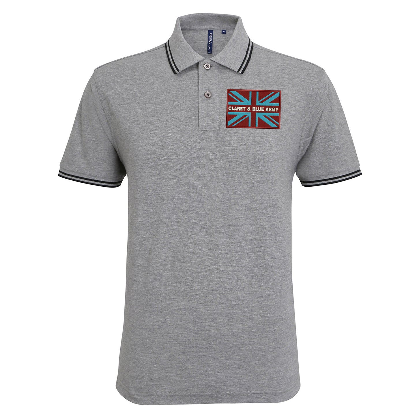 Claret & Blue Army Coloured Union Jack Polo Shirt