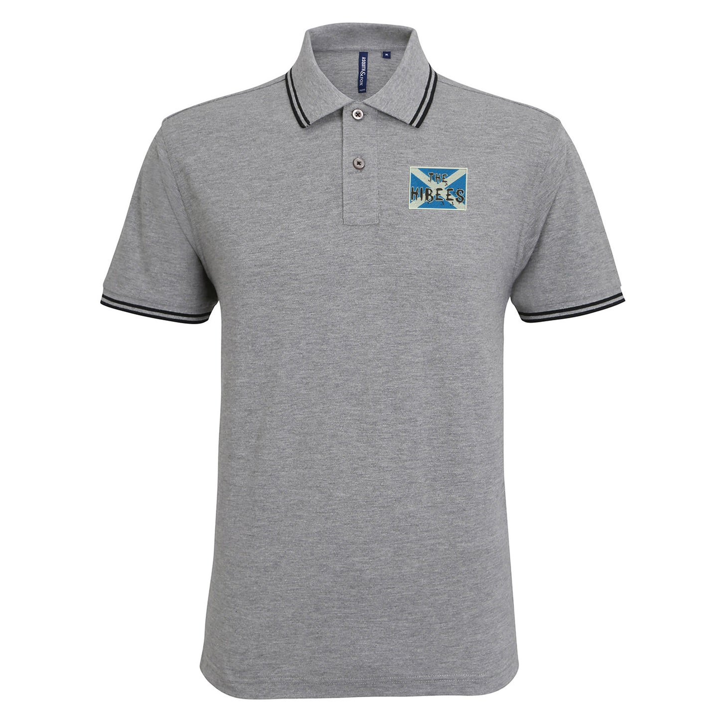 The Hibees Grunge Flag of Scotland Embroidered Tipped Polo Shirt