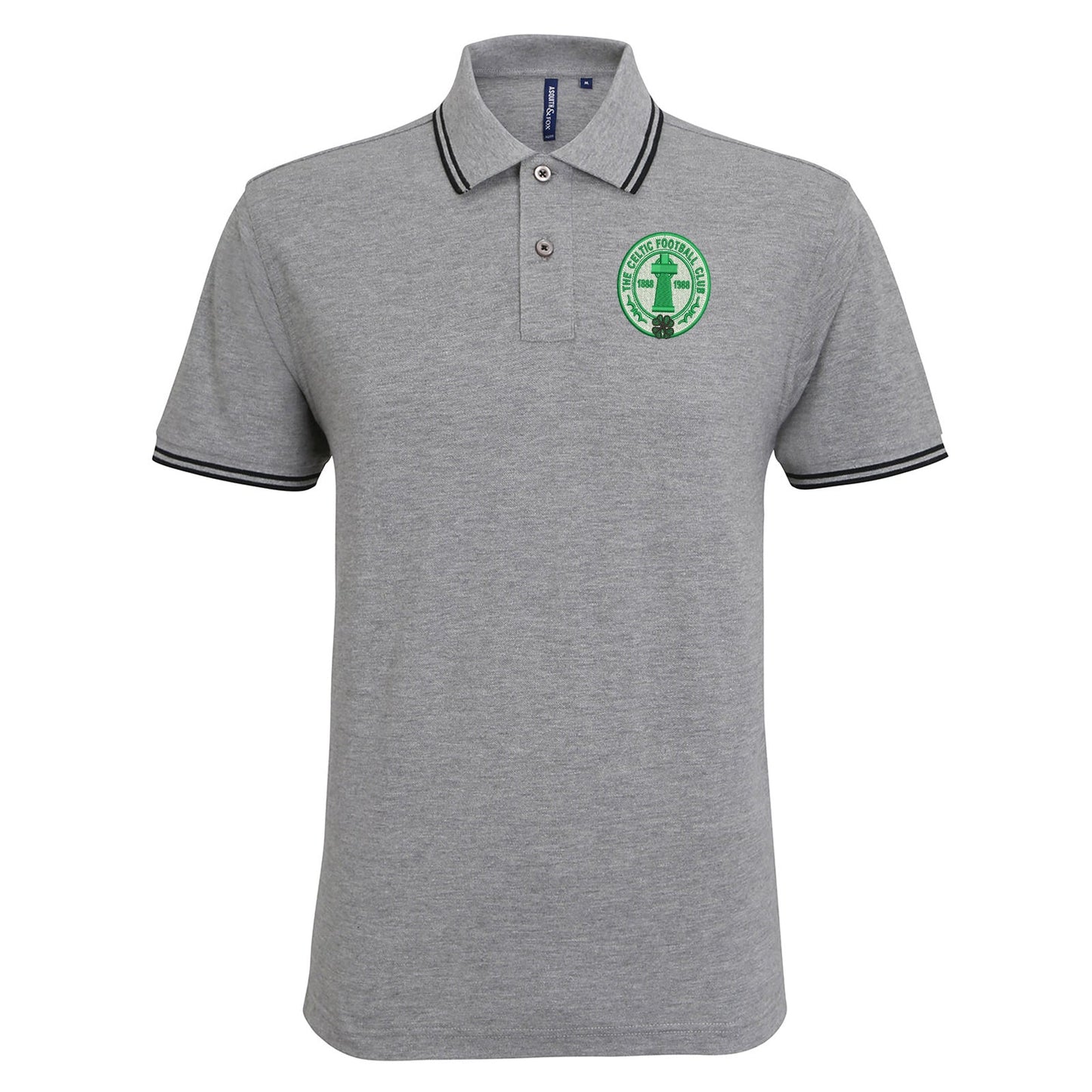 Retro Celtic Centenary Embroidered Tipped Polo Shirt