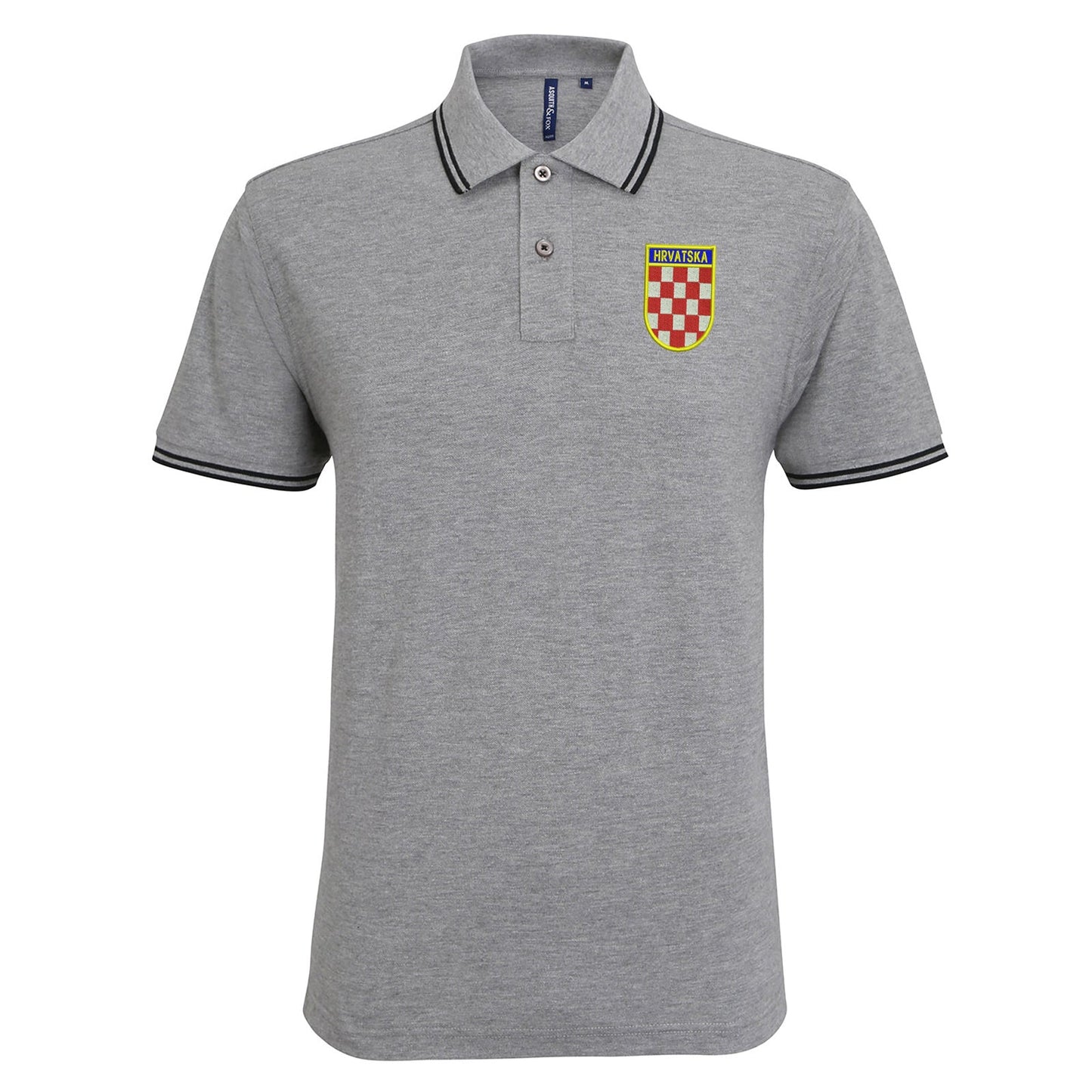 Retro Croatia 1960s Embroidered Tipped Polo Shirt