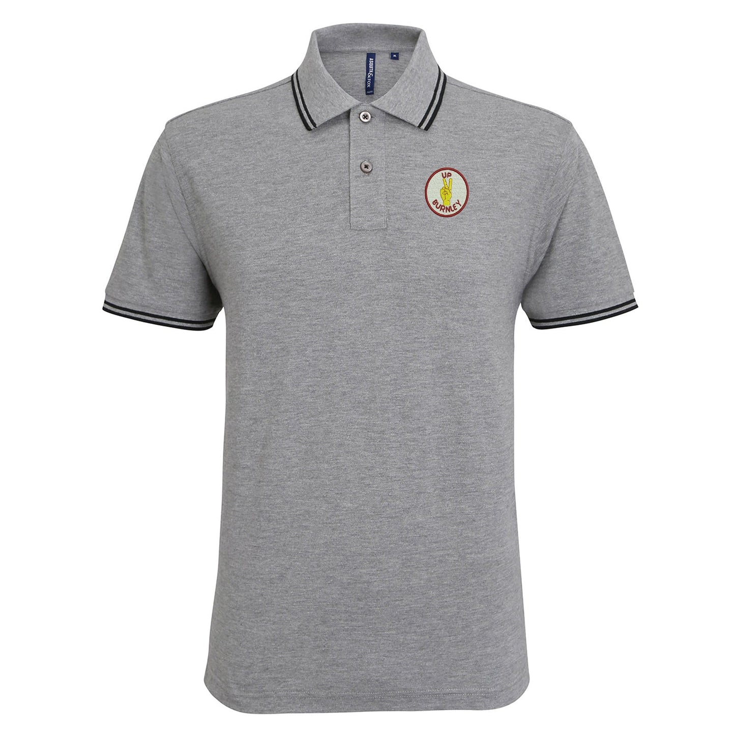 Retro Up Burnley 1972 Embroidered Tipped Polo Shirt