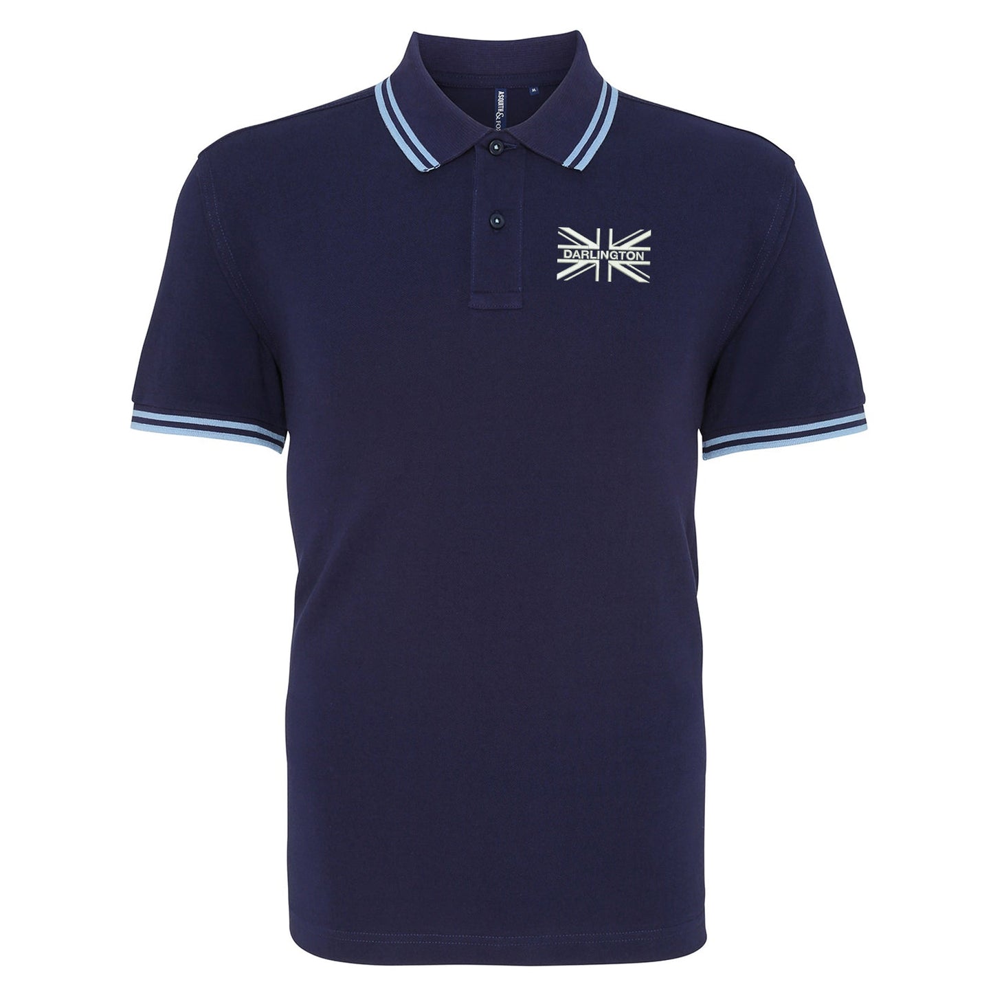 Darlington Union Jack Embroidered Tipped Polo Shirt