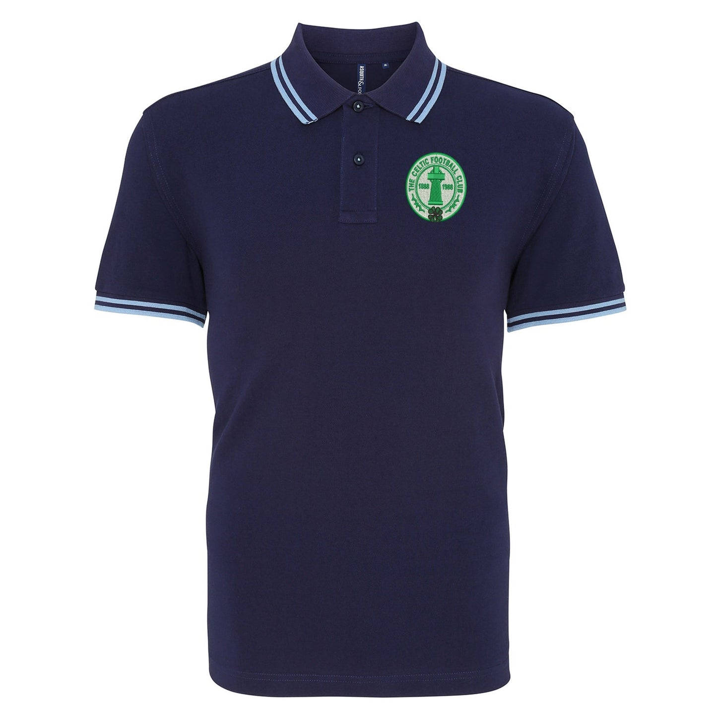 Retro Celtic Centenary Embroidered Tipped Polo Shirt