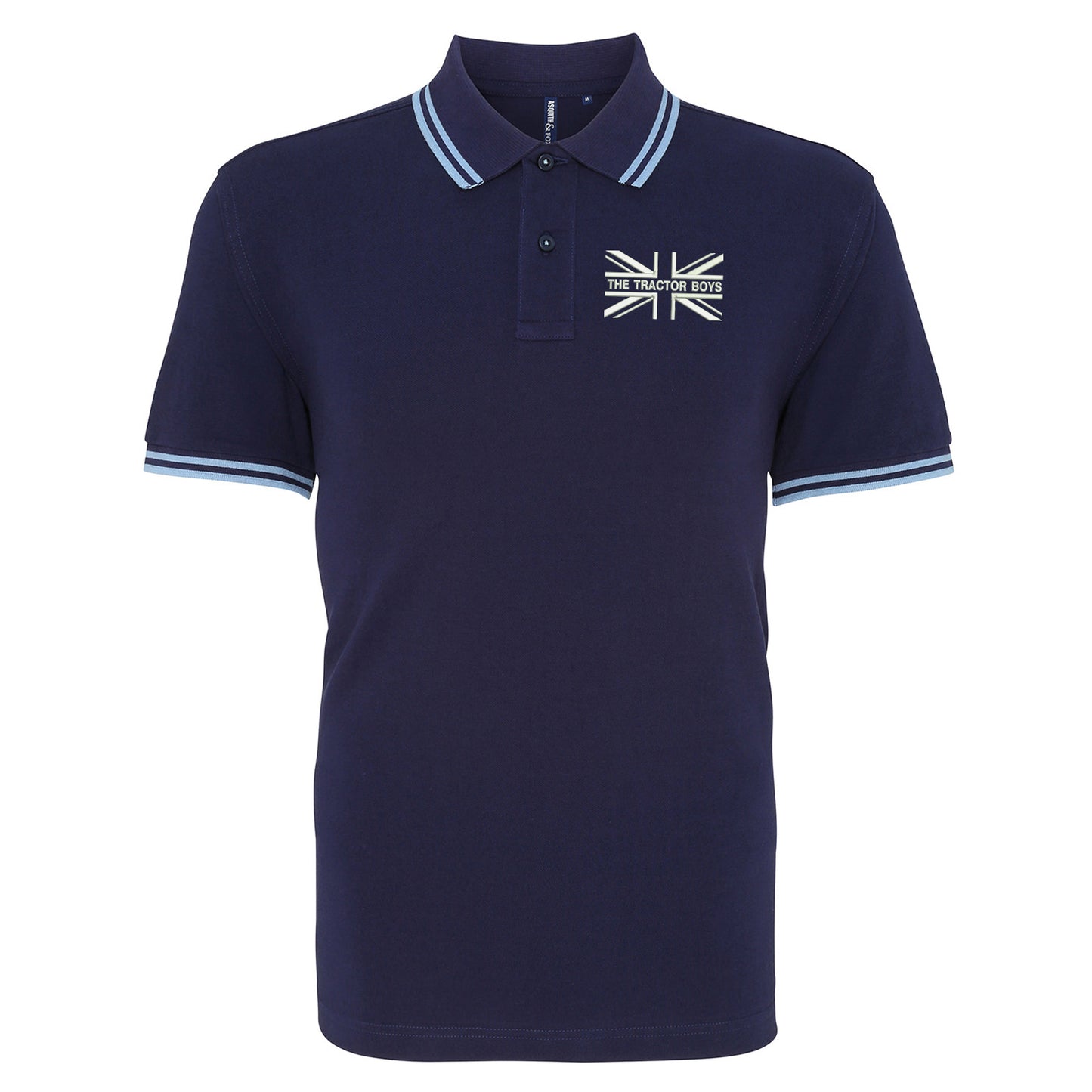 The Tractor Boys Union Jack Embroidered Tipped Polo Shirt