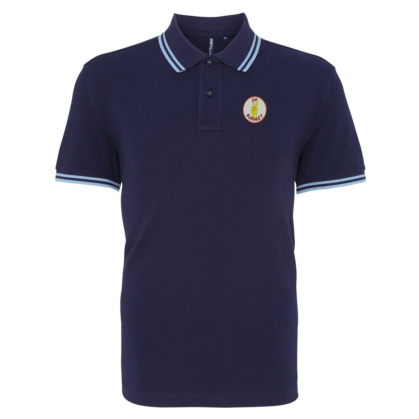 Retro Up Burnley 1972 Embroidered Tipped Polo Shirt